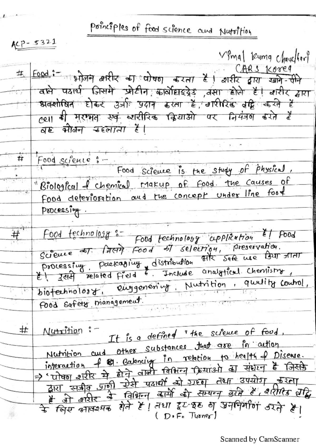 Principles of Food Science and Nutrition 5321: Comprehensive Notes ...