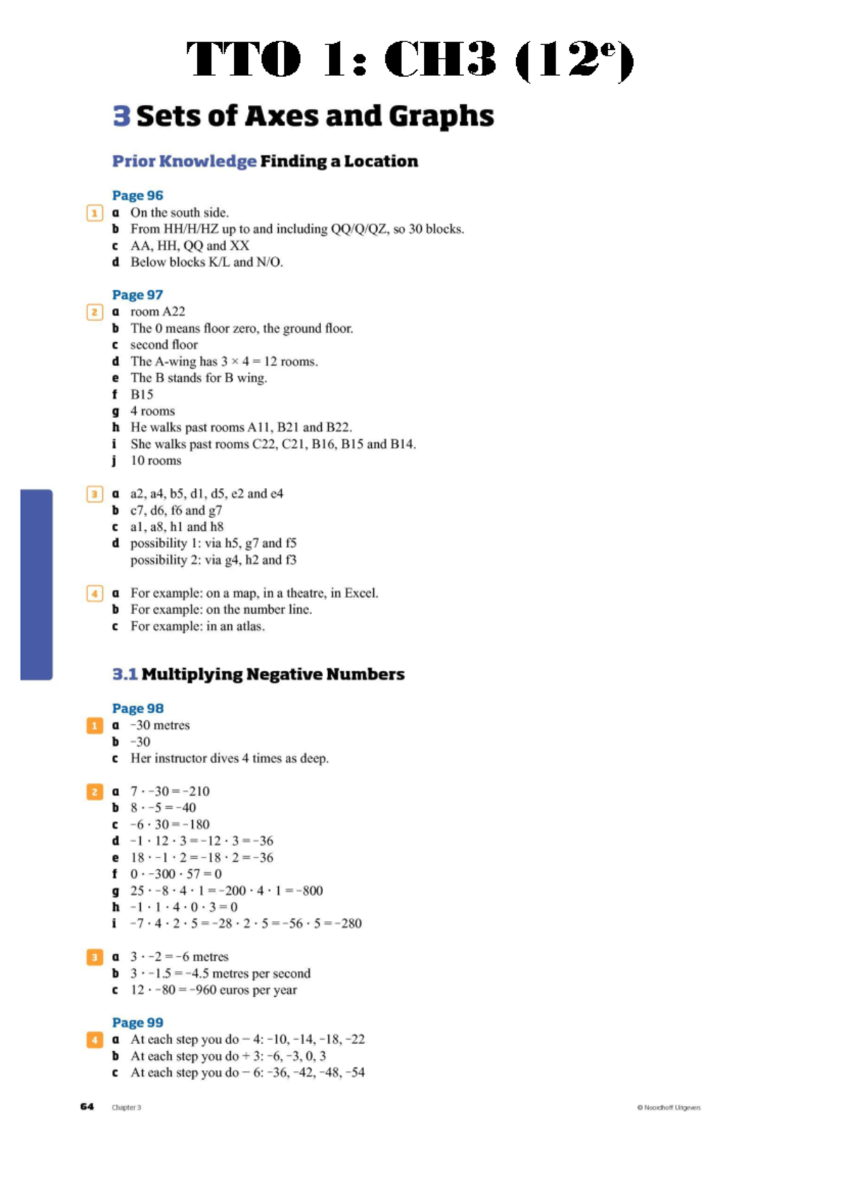 CH3 TTO1 Solutions - Book 1 (12th Edition) - Studeersnel