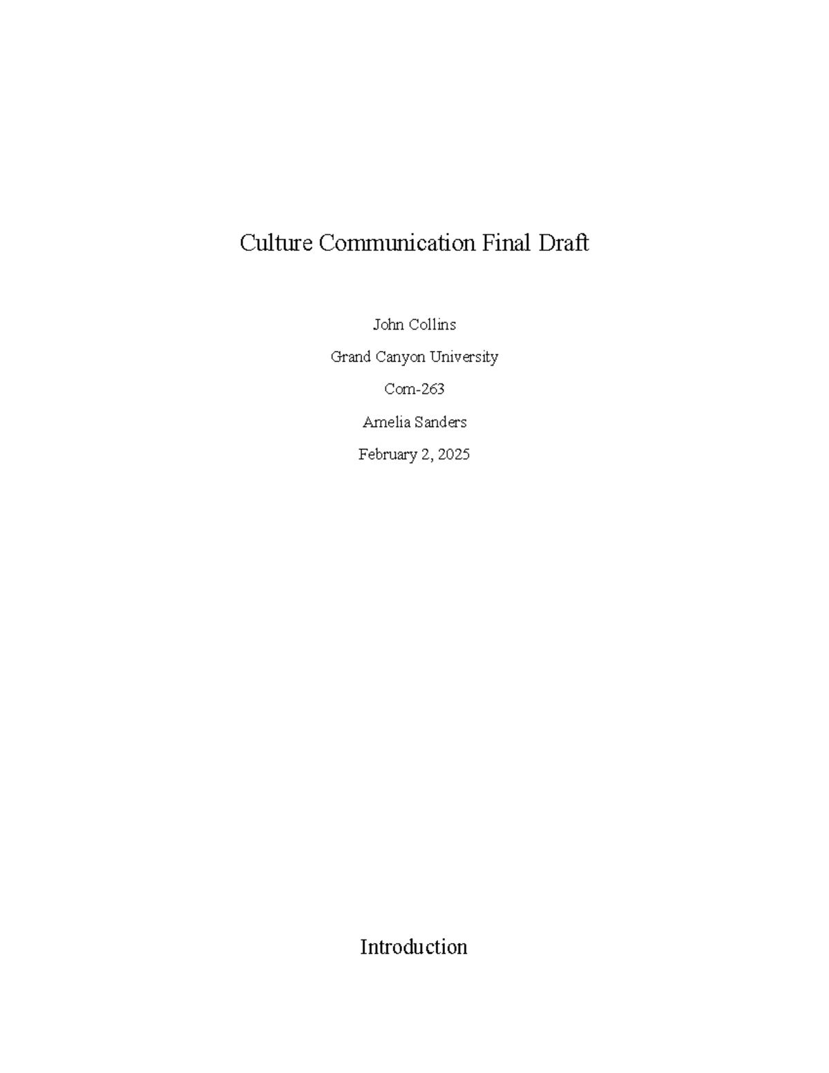 Cultural Communication Practices Paper (GCU) Final Draft - Studocu