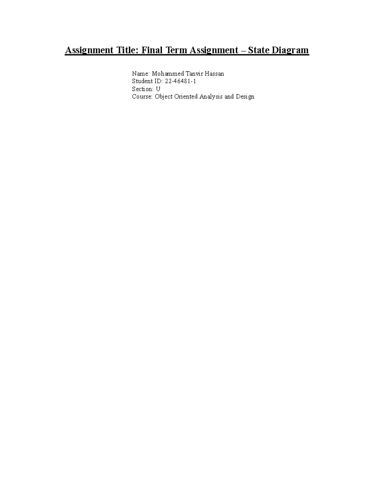 5. State Chart Diagram - Case Studies and Examples - Studocu