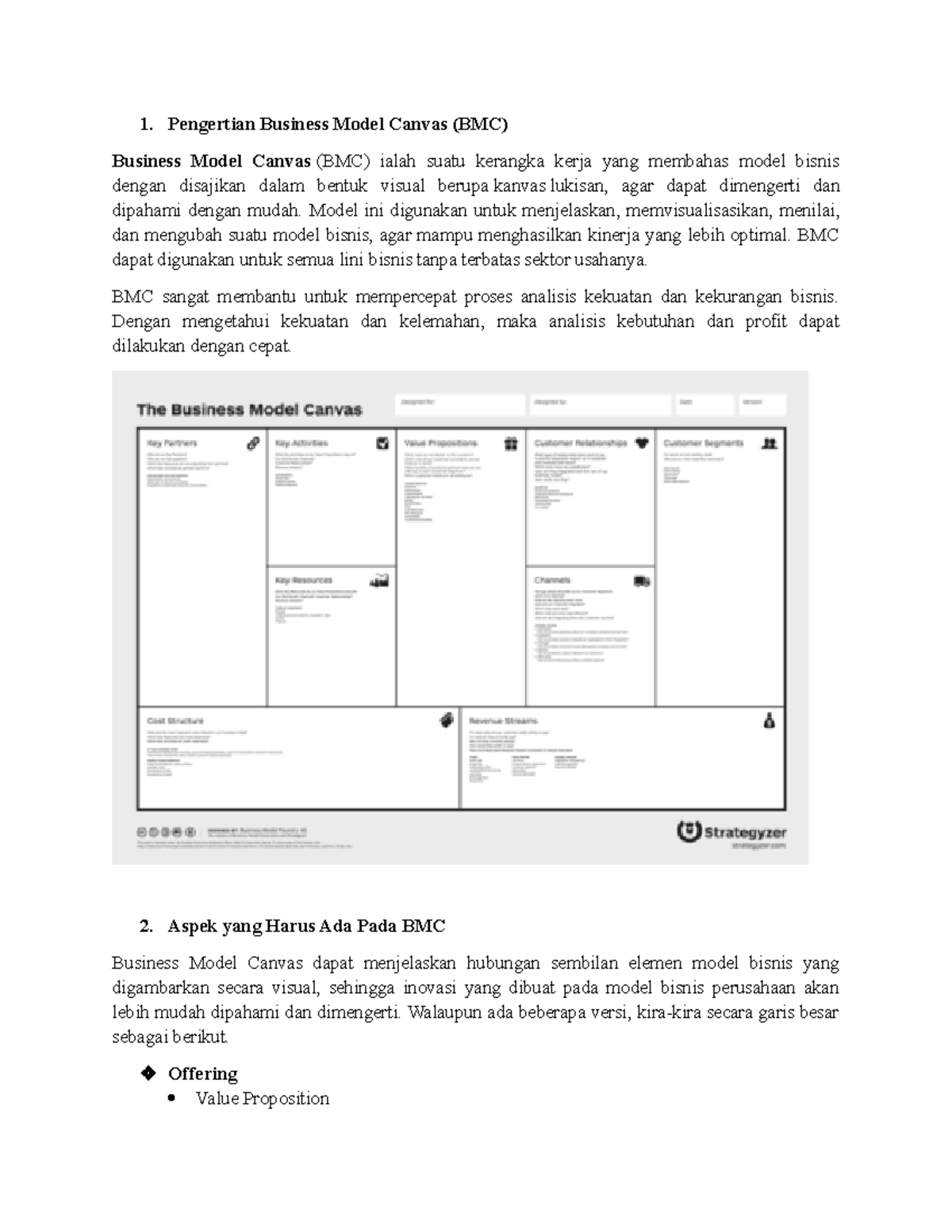 Pengertian dan Elemen pada Business Model Canvas (BMC) - Studocu