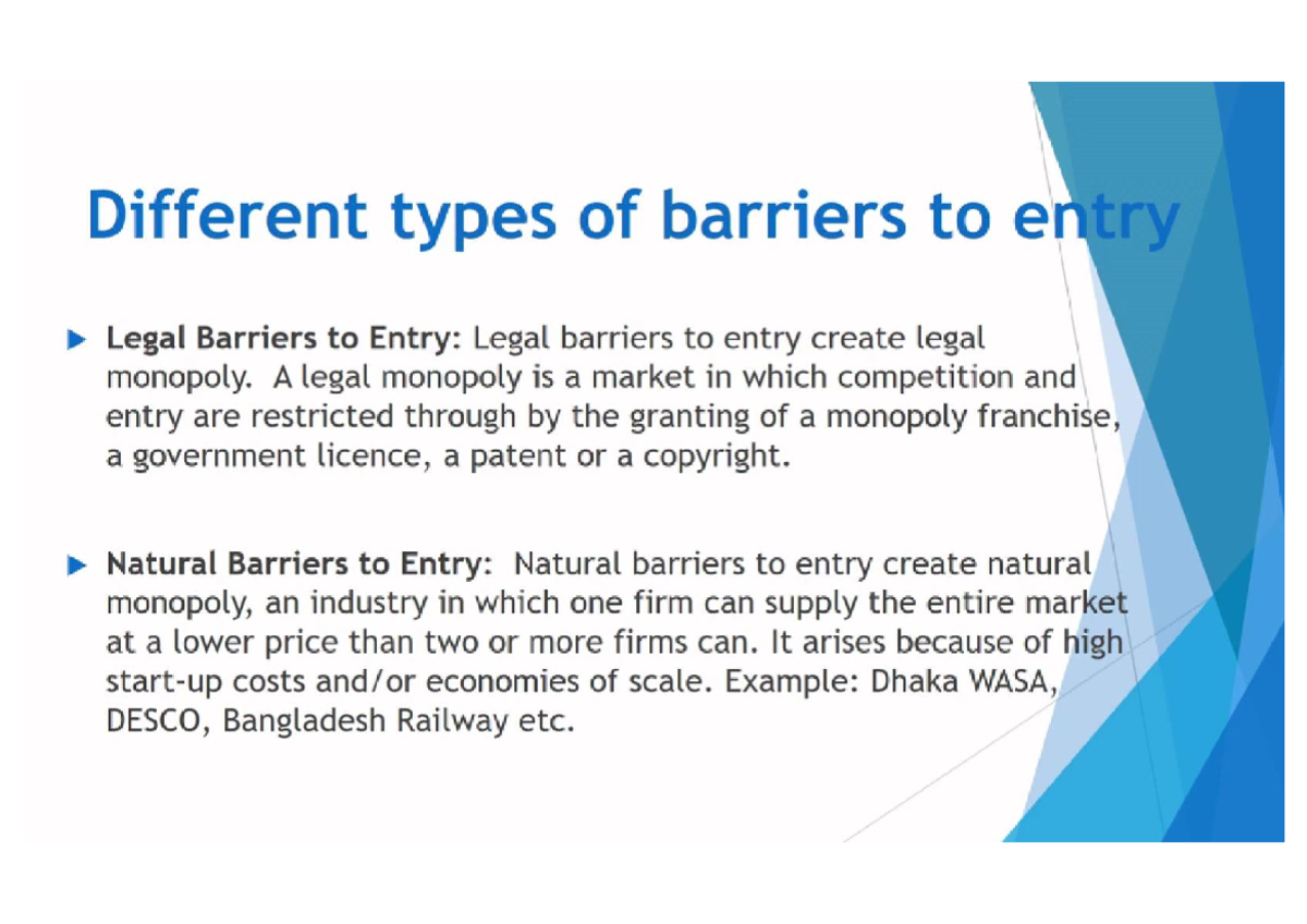 Barriers To Entry Monopoly