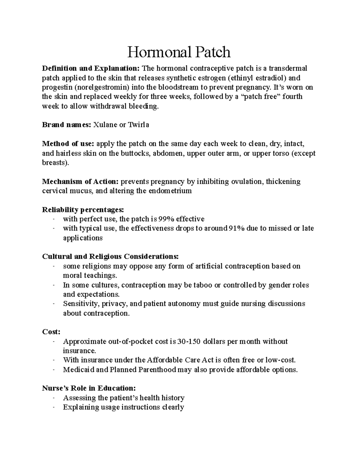 Hormonal Patch Contraceptive Method - Definition, Use & Considerations ...