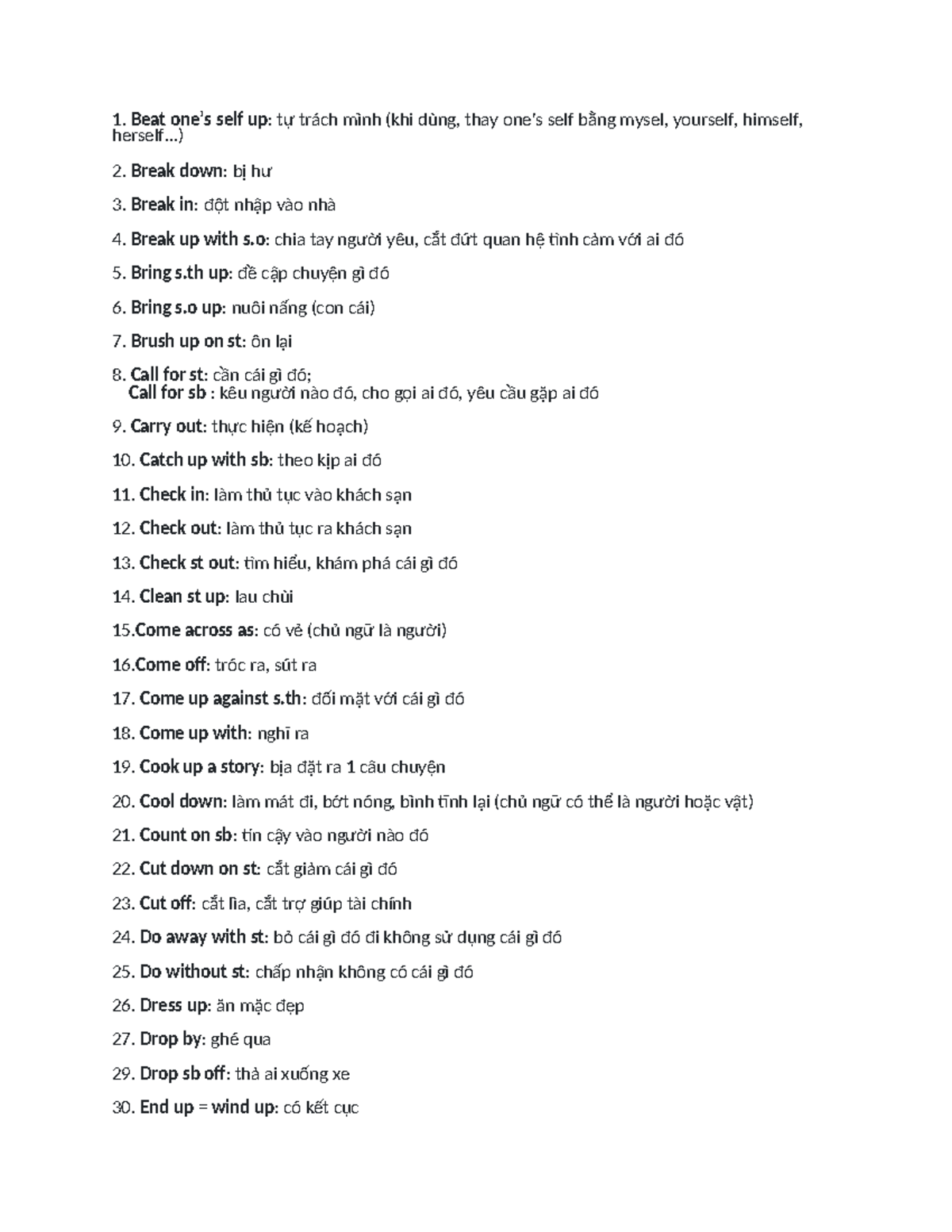 Phrasal Verbs Study Guide: Essential Definitions and Examples - Studocu