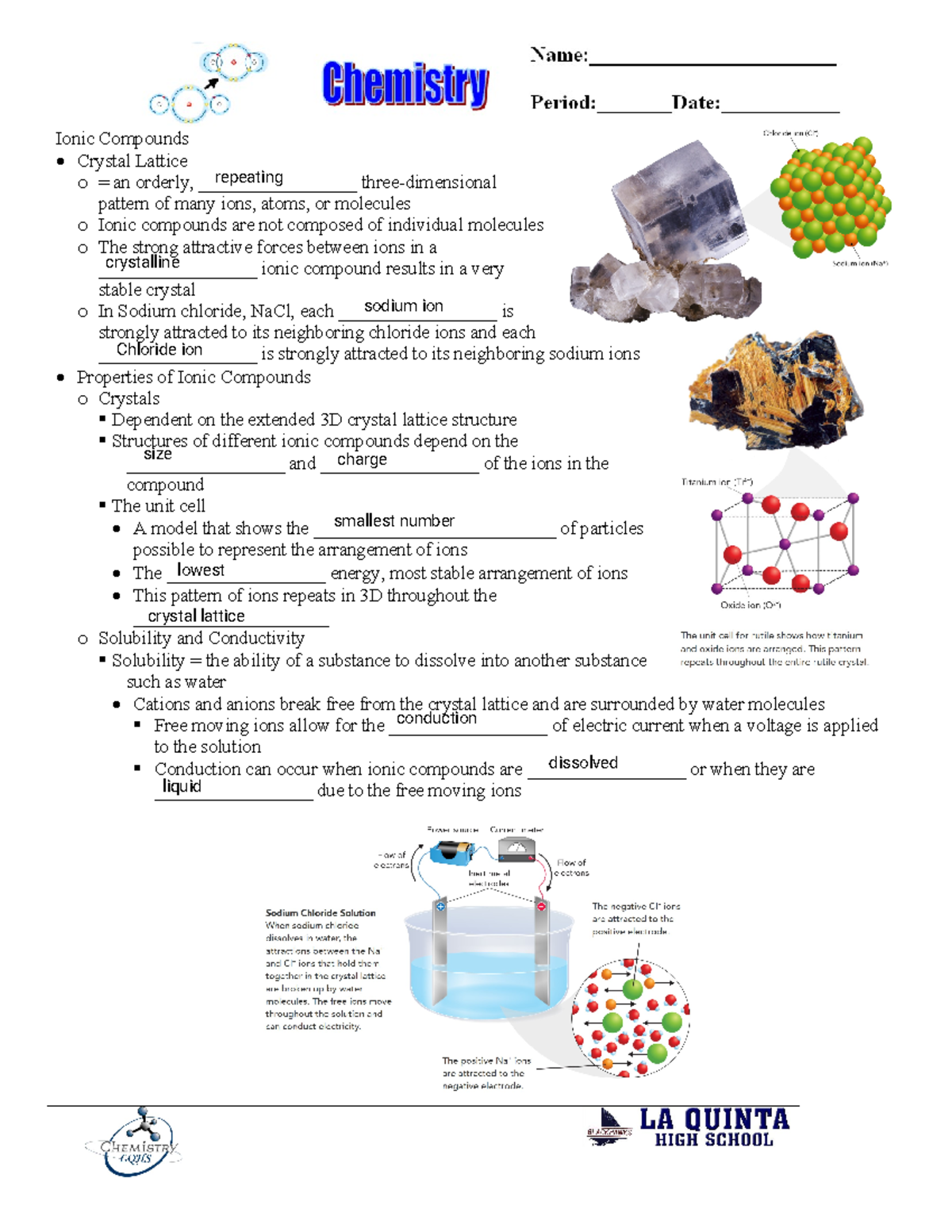 Ionic Bonding and Compounds Notes - Chem 101 Study Guide - Studocu