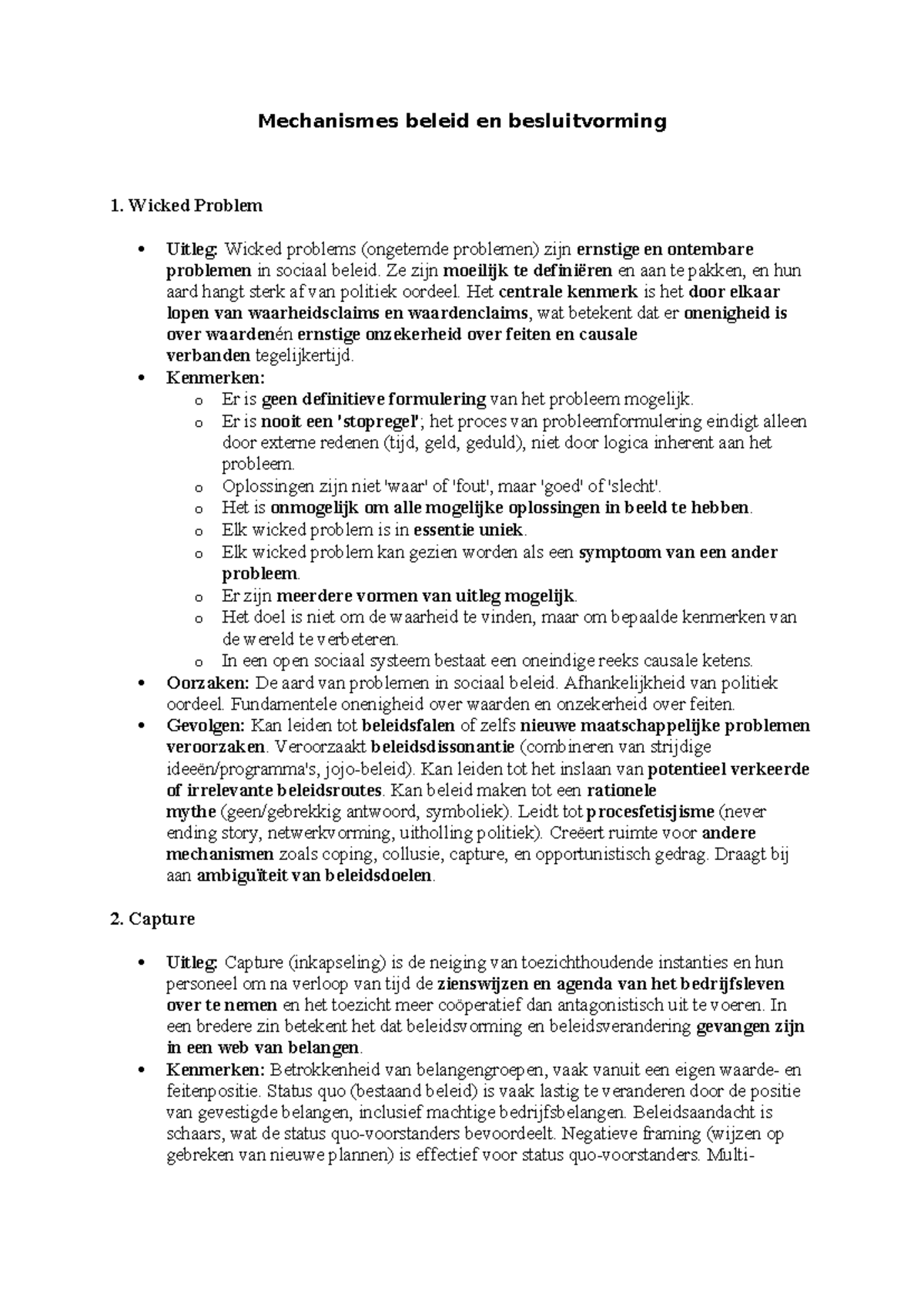 Mechanismen van Beleid en Besluitvorming 1: Wicked Problems en Meer ...