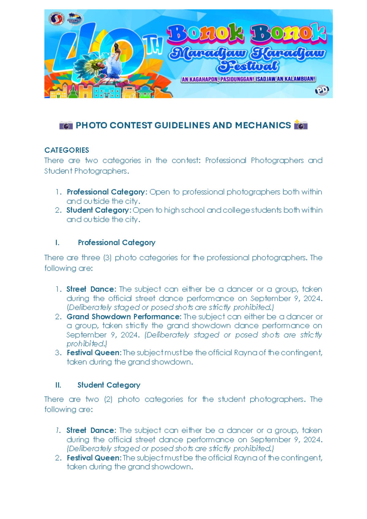 Photo Contest Guidelines & Mechanics for Students and Professionals ...