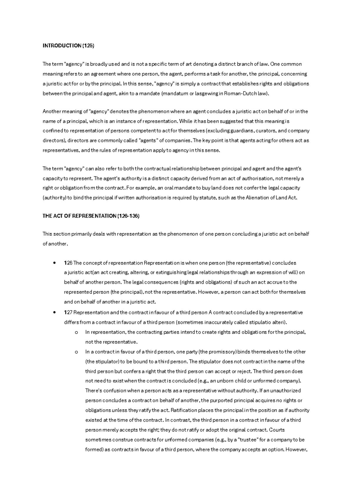 CTL - Introduction to Agency Law and Representation Concepts - Studocu