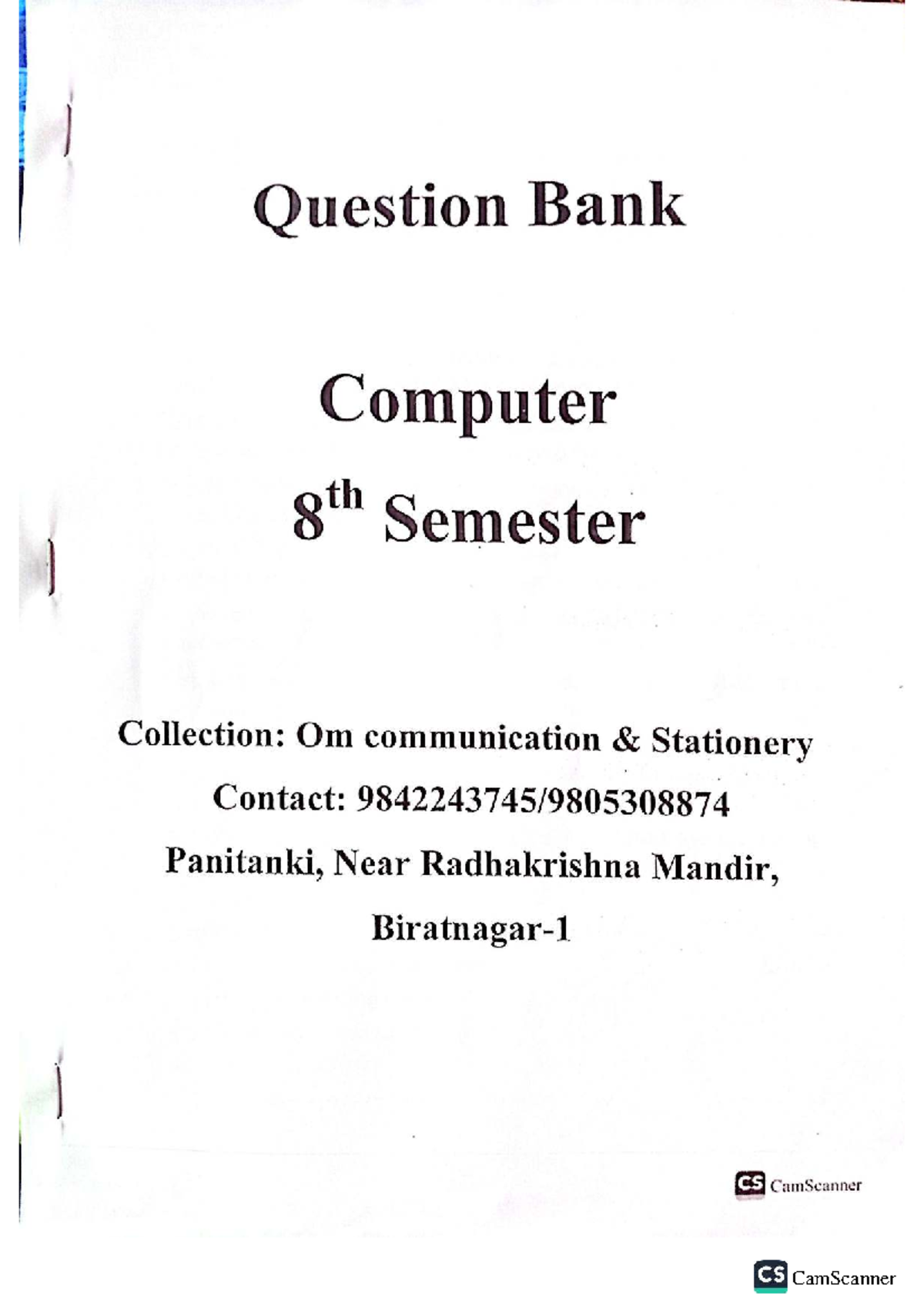 8th Sem Question Bank: BEG478CO Advanced Computer Architecture Notes ...