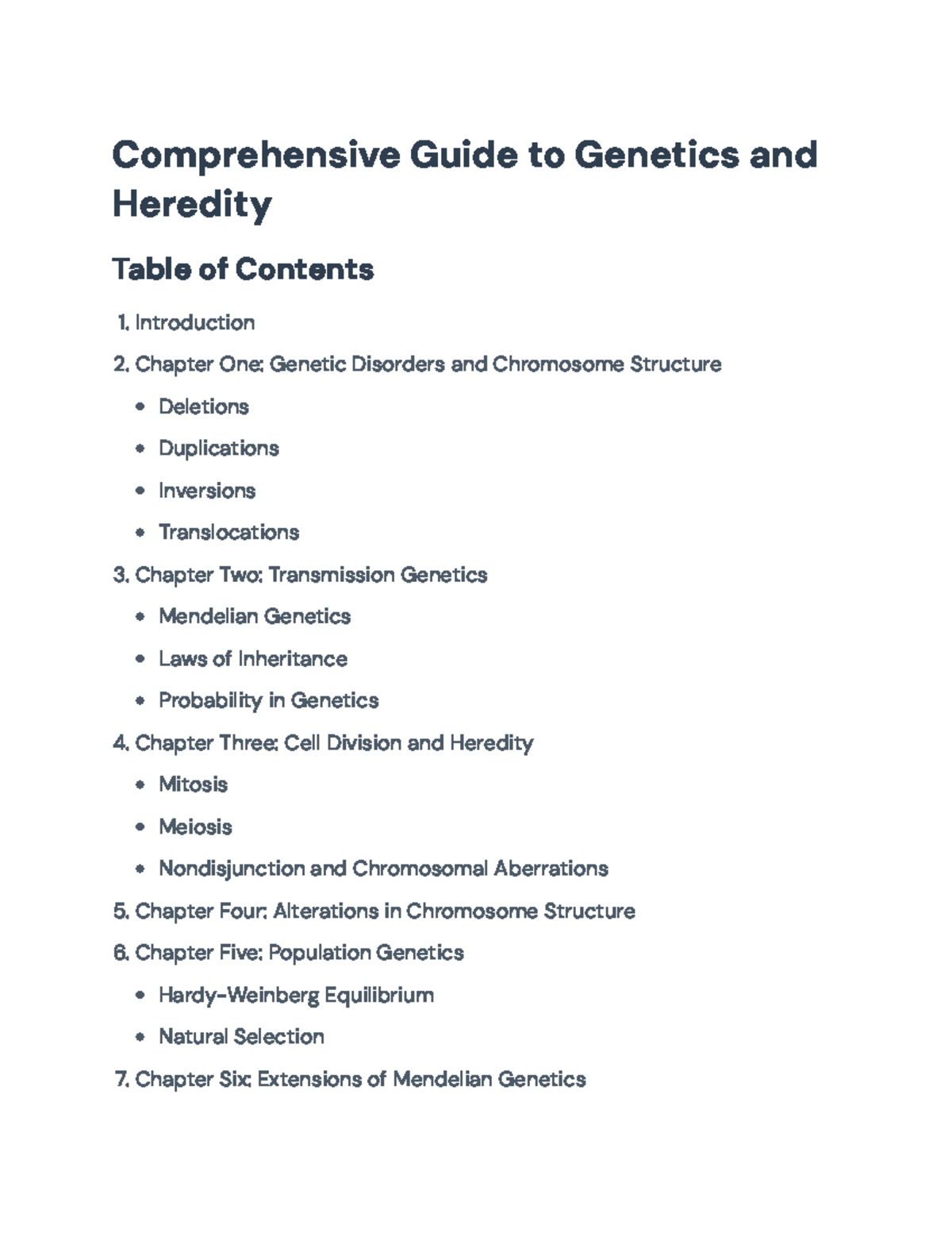 Comprehensive Genetics Guide: Disorders, Chromosomes & Population ...