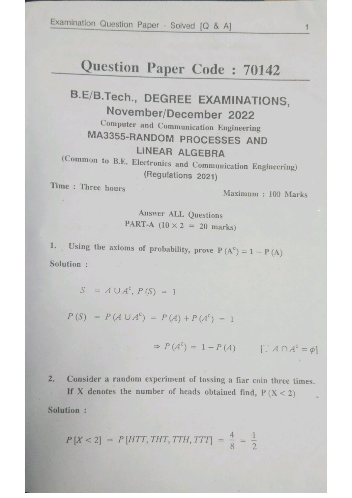 M3 2021 Exam Solutions for Computer & Comm. Engineering (ECE) - Studocu