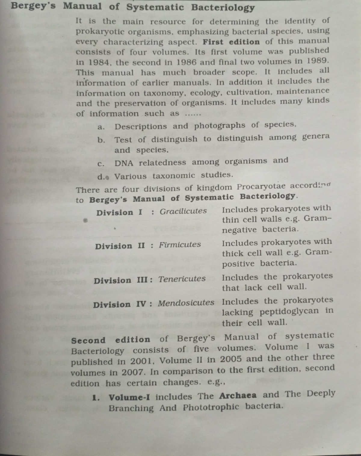 Bergey's manual of systematic Bacteriology - First edition of this ...