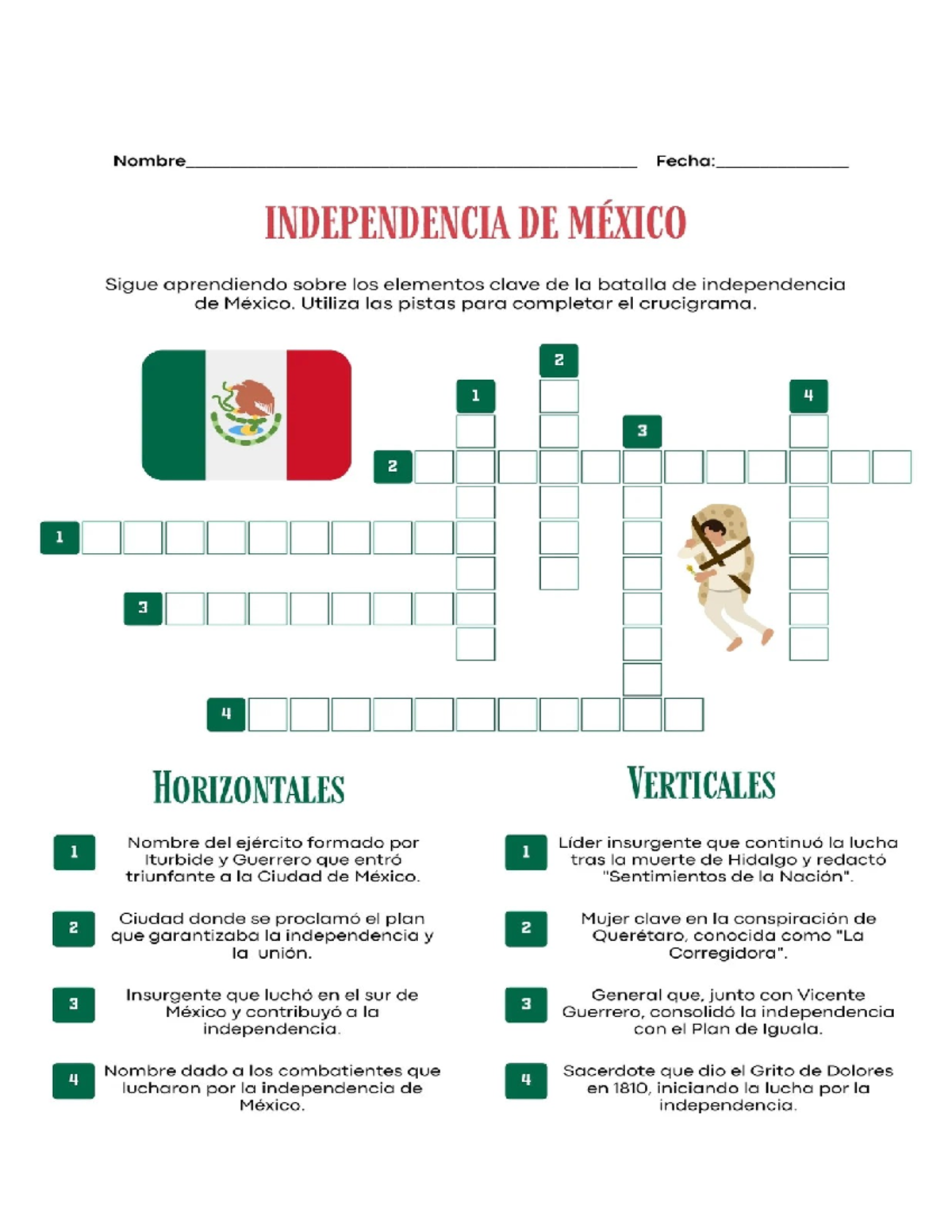 Crucigrama sobre la Independencia de México - Tarea - Studocu