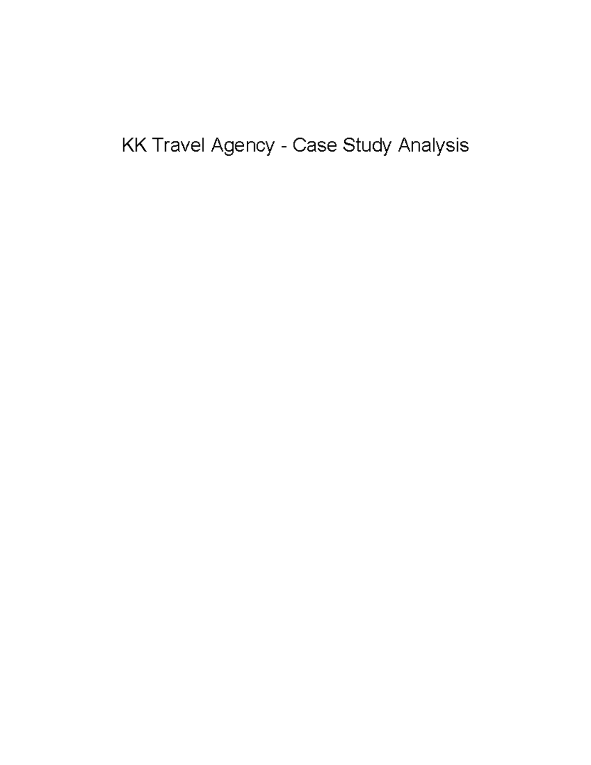 KK Travel Agency Case Study Analysis: Cybersecurity Risks & Solutions ...