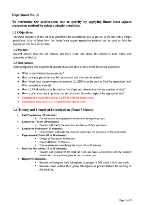 PHY 01 EXP 02 - 777 - Physics 1 Lab - Studocu