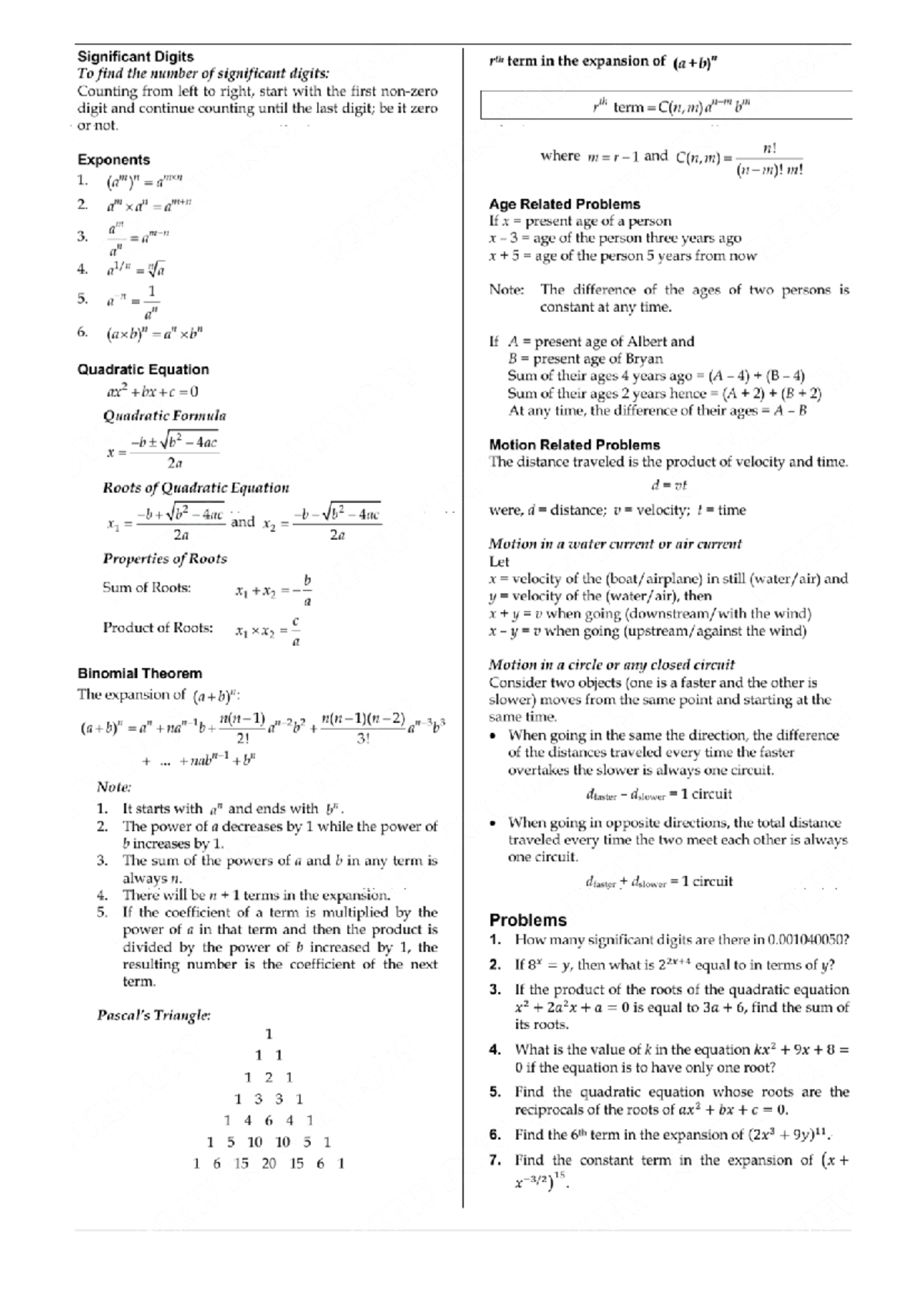 Algebra - For practice - Significant Digits rth term in the expansion ...