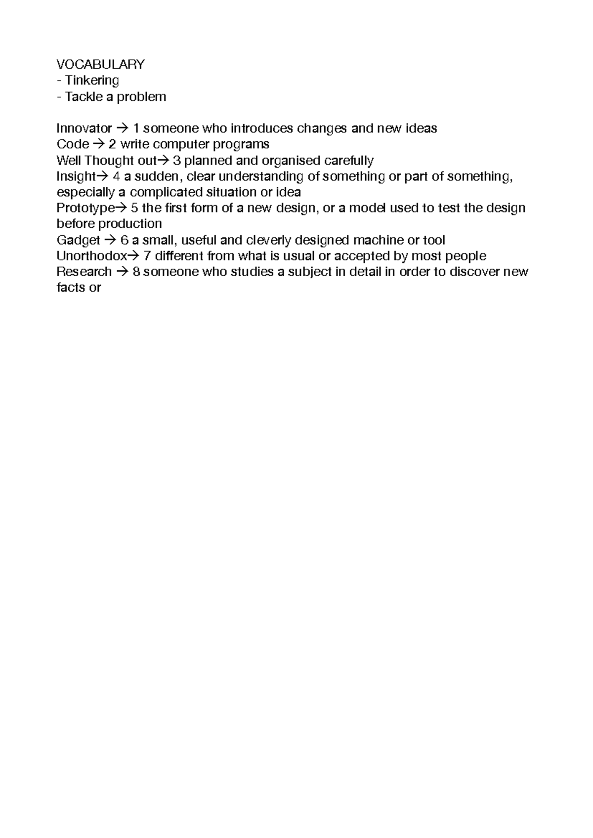 Vocabulary for Business English: Key Terms and Definitions - Studocu