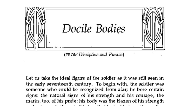 Discipline and Power: Analyzing Docile Bodies in Foucault's Work - Studocu