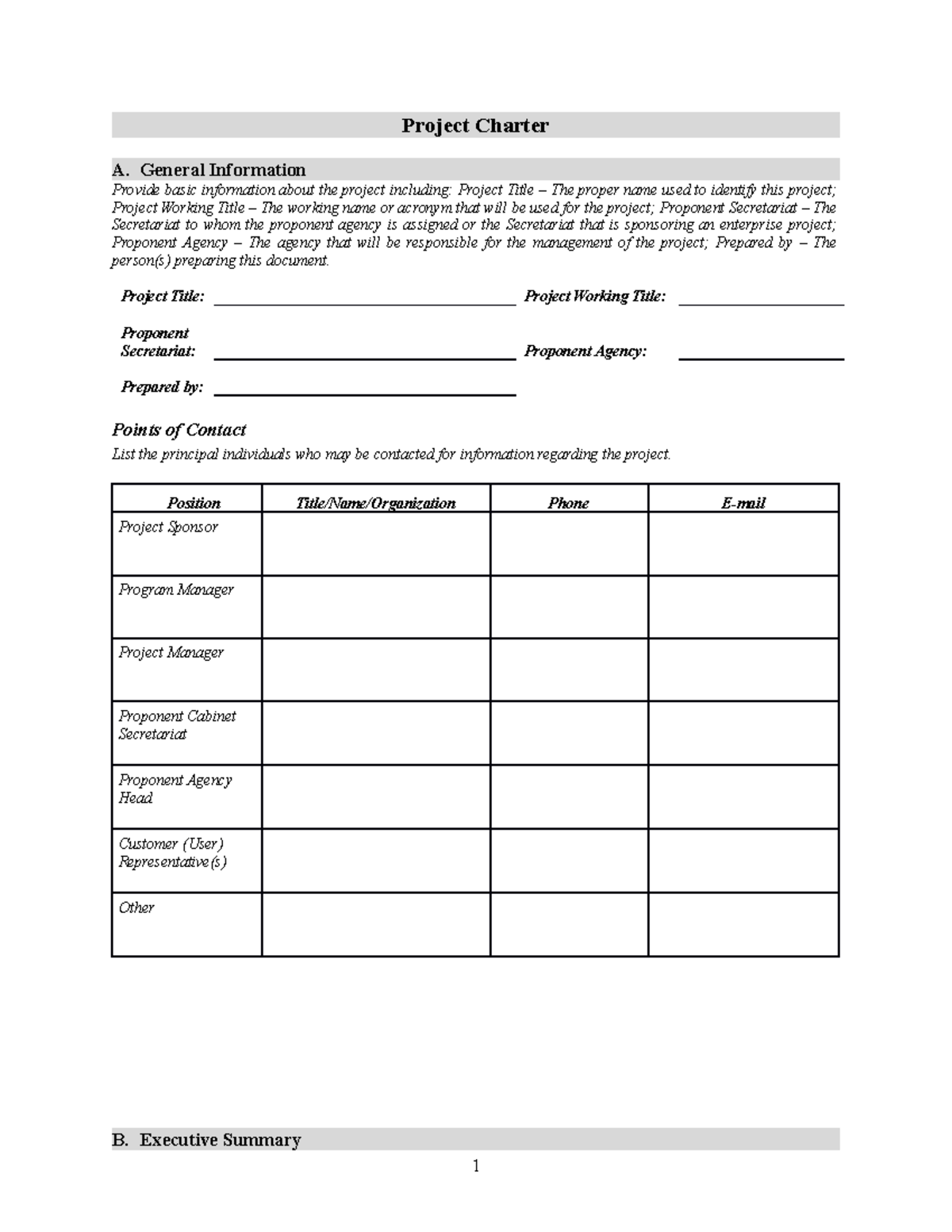 Project Charter Template - Key Components & Guidelines - Studocu