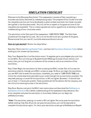 D361 - Business Simulation - Studocu