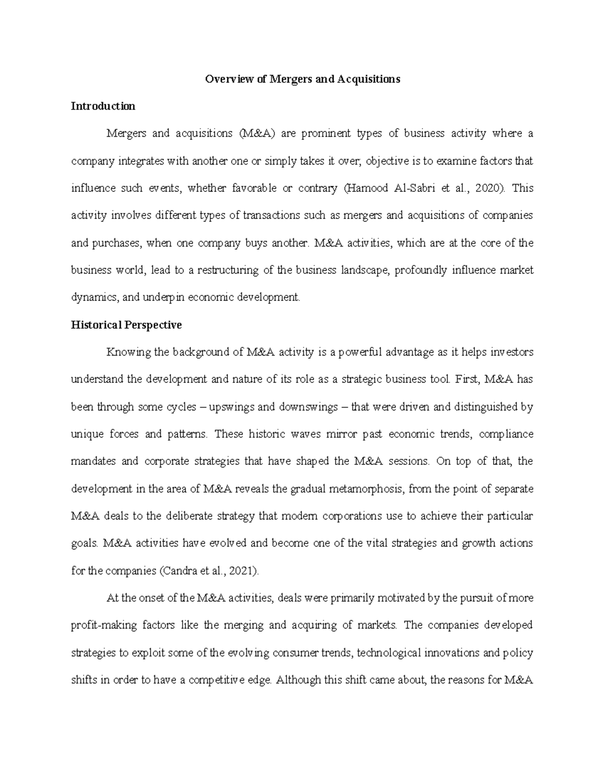 M&A 101: Comprehensive Overview of Mergers and Acquisitions - Studocu