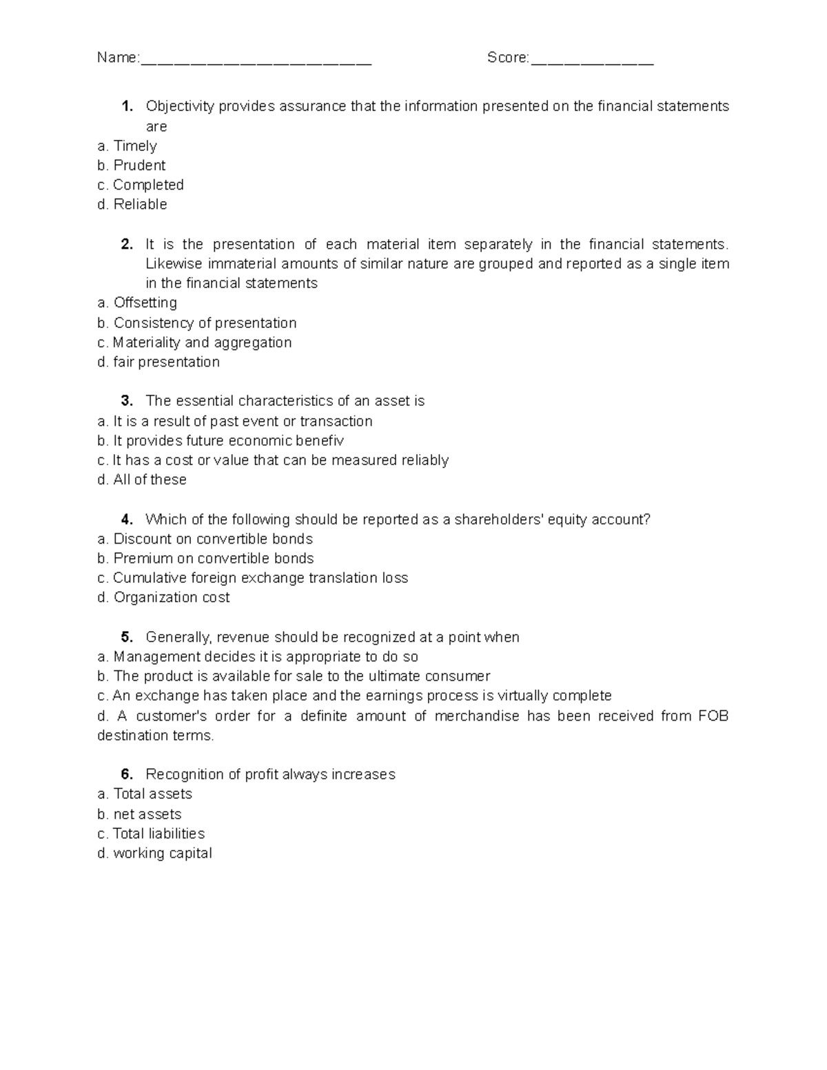 Intermediate Accounting 3 - Practice Exam Questions and Answers - Studocu