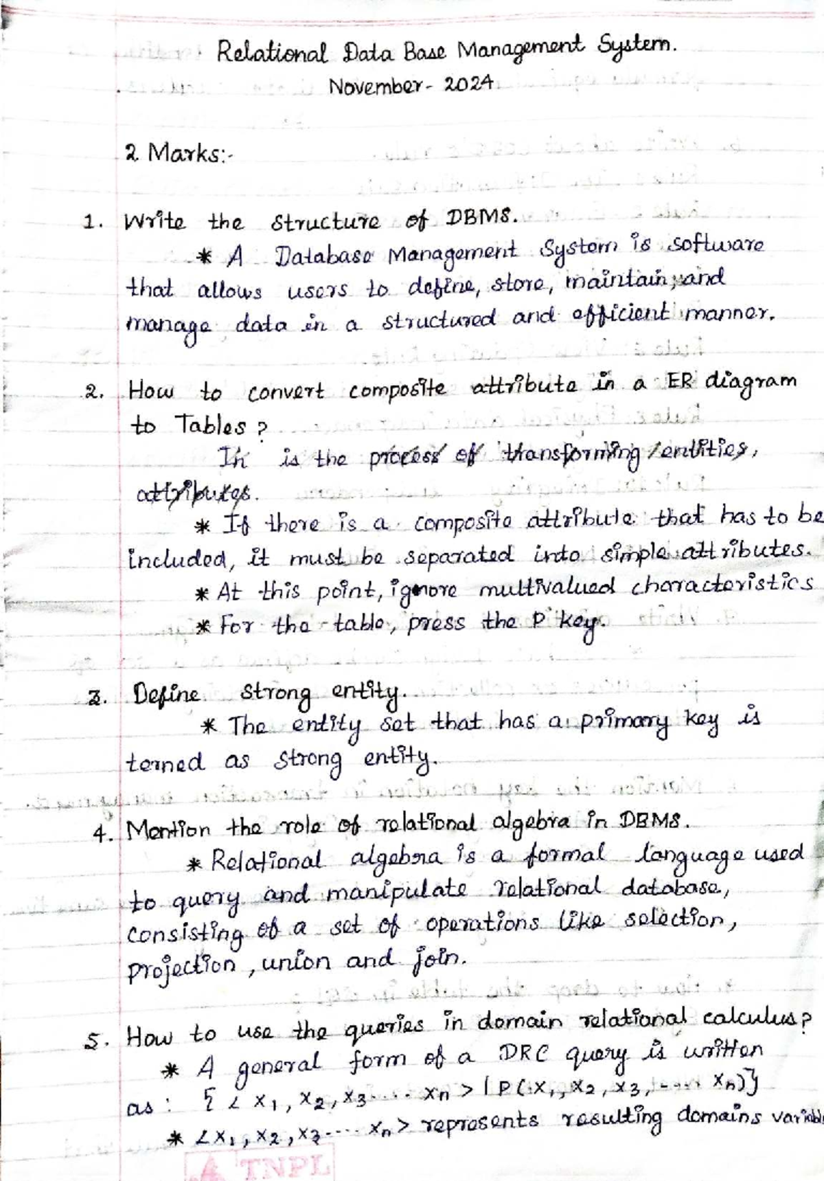 RDBMS 2024: Comprehensive Notes on Database Management Concepts - Studocu