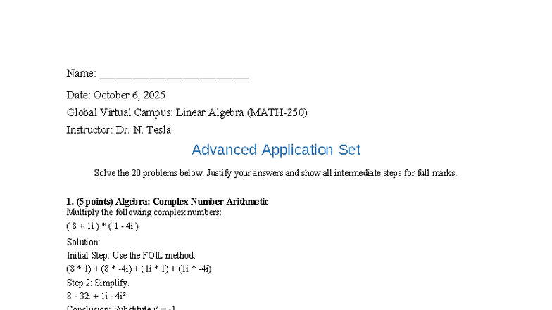 Comprehensive Review of Advanced Applications in Linear Algebra 5141 ...