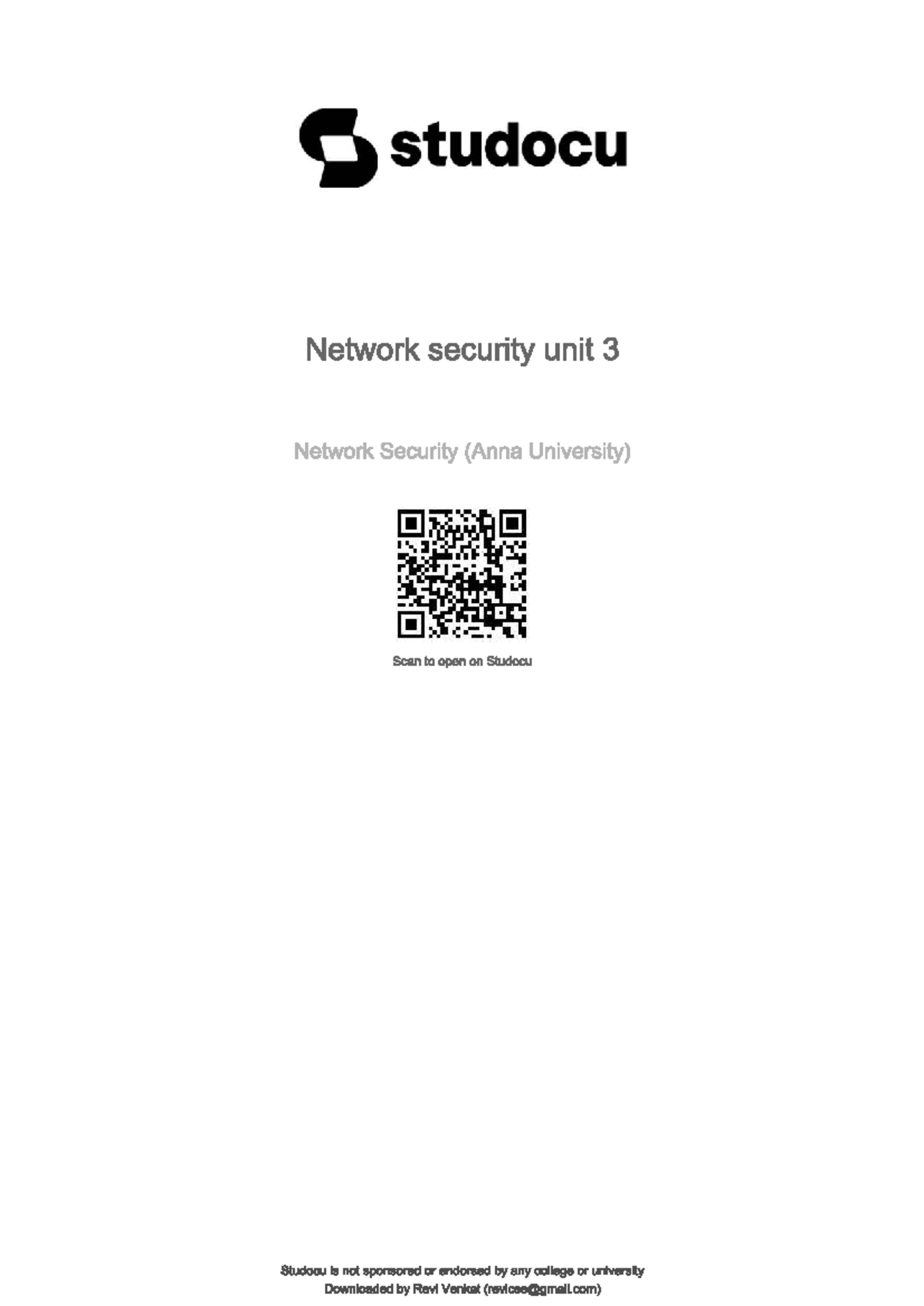 Unit 3 - Network Access Control & Security (Anna University) - Studocu