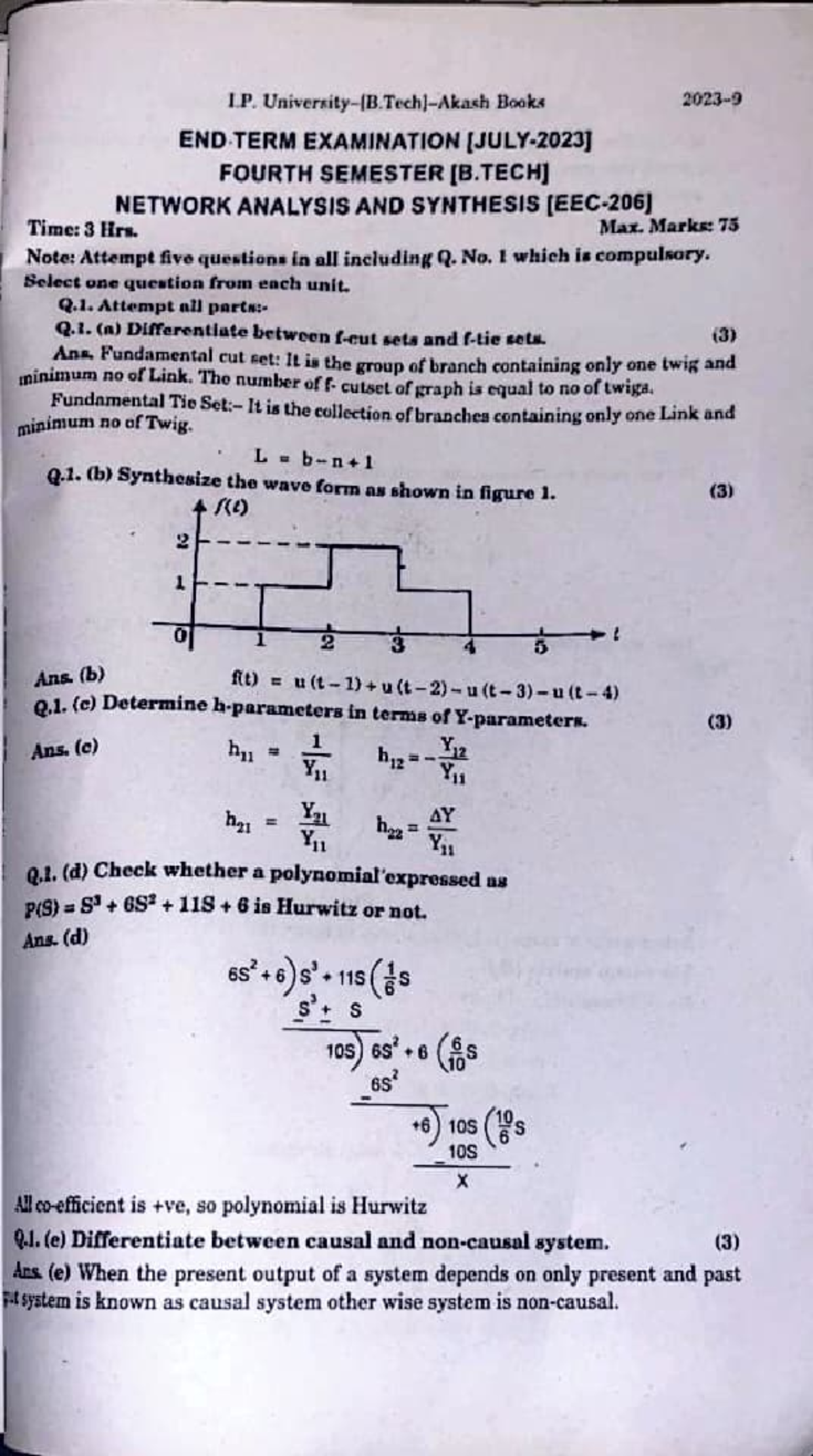 LP. Books NETWORK ANALYSIS & SYNTHESIS EXAMINATION - 4TH SEMESTER - Studocu