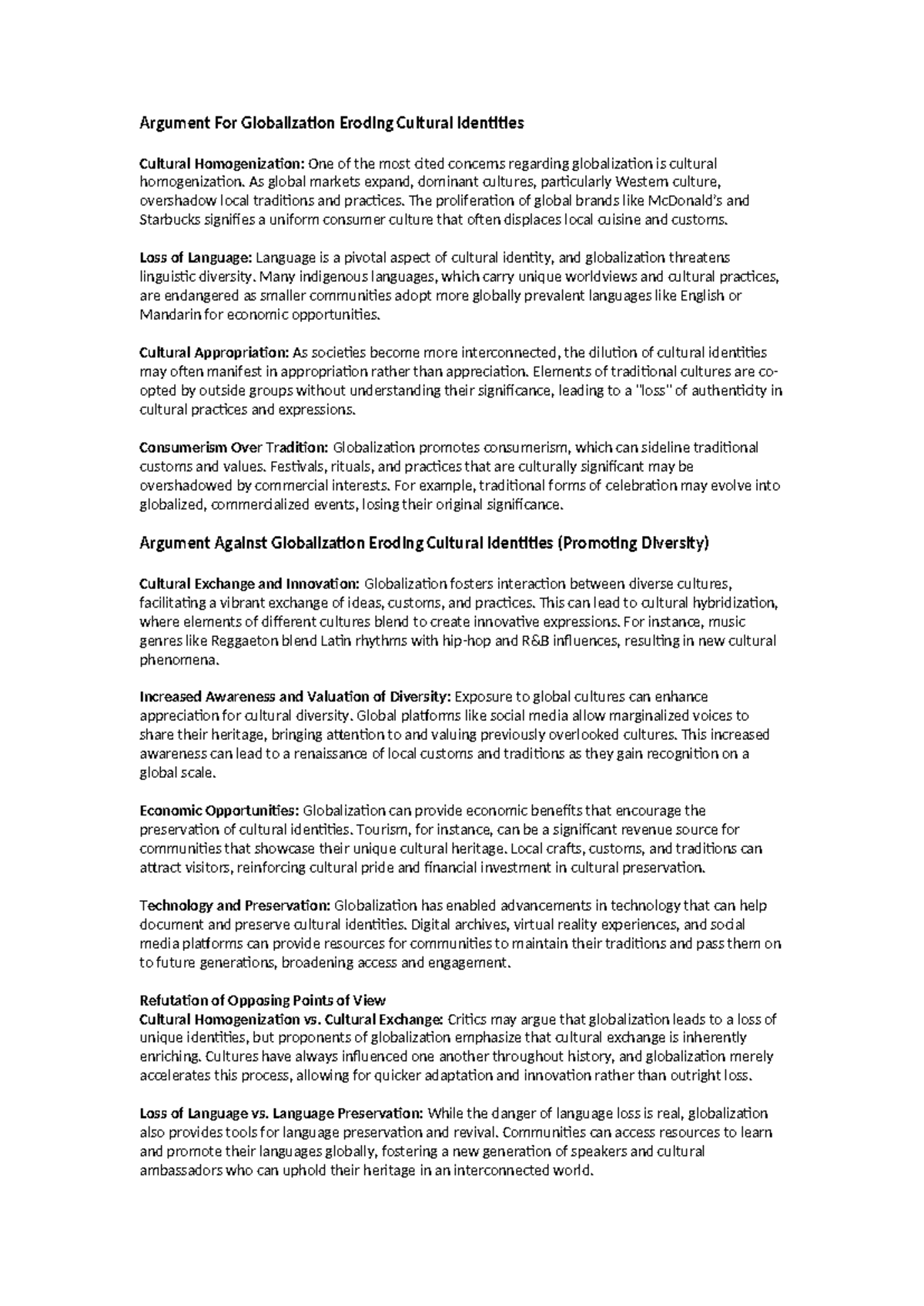Cultural Identities in the Age of Globalization: A Dual Perspective ...