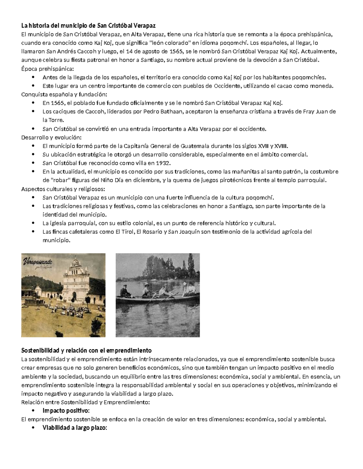 Historia y Desarrollo del Municipio de San Cristóbal Verapaz - Studocu
