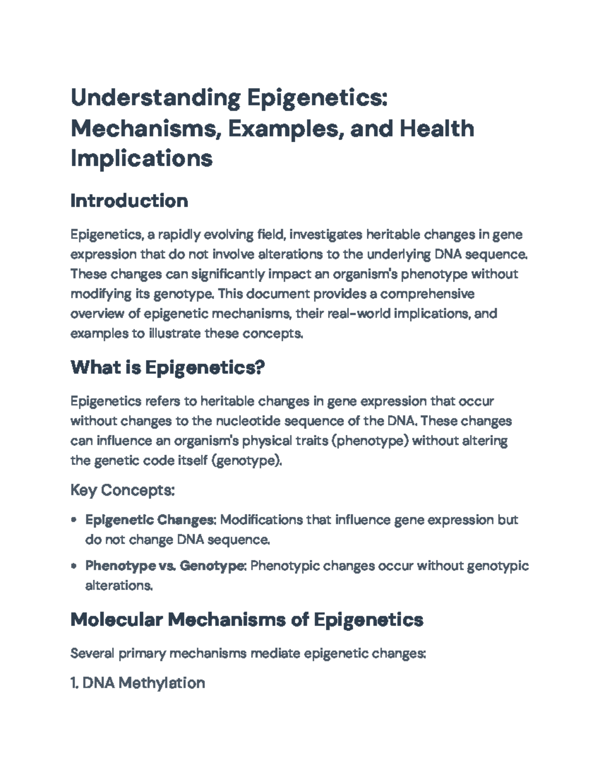Epigenetics: Mechanisms, Examples, and Health Implications ...