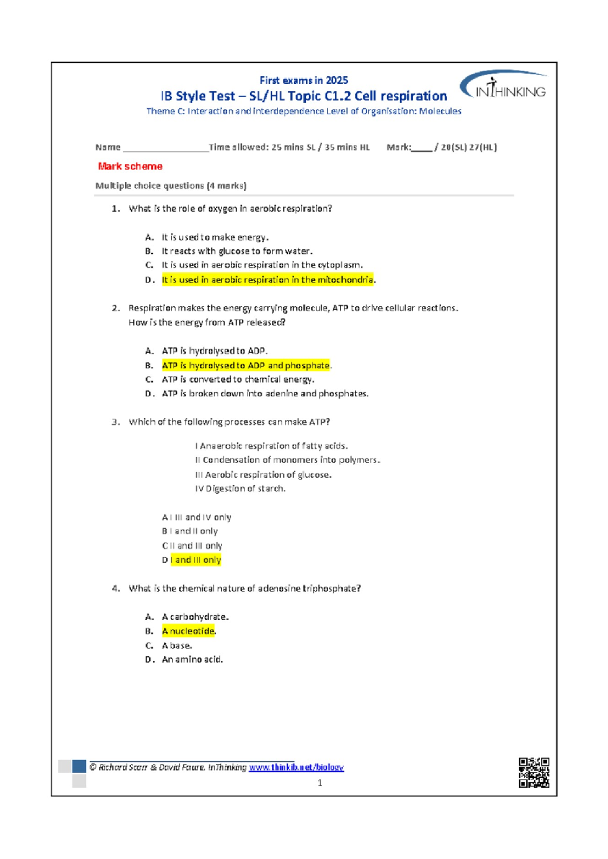 Thumb 1200 1698 - aaa - First exams in 2025 IB Style Test Topic C1 Cell ...