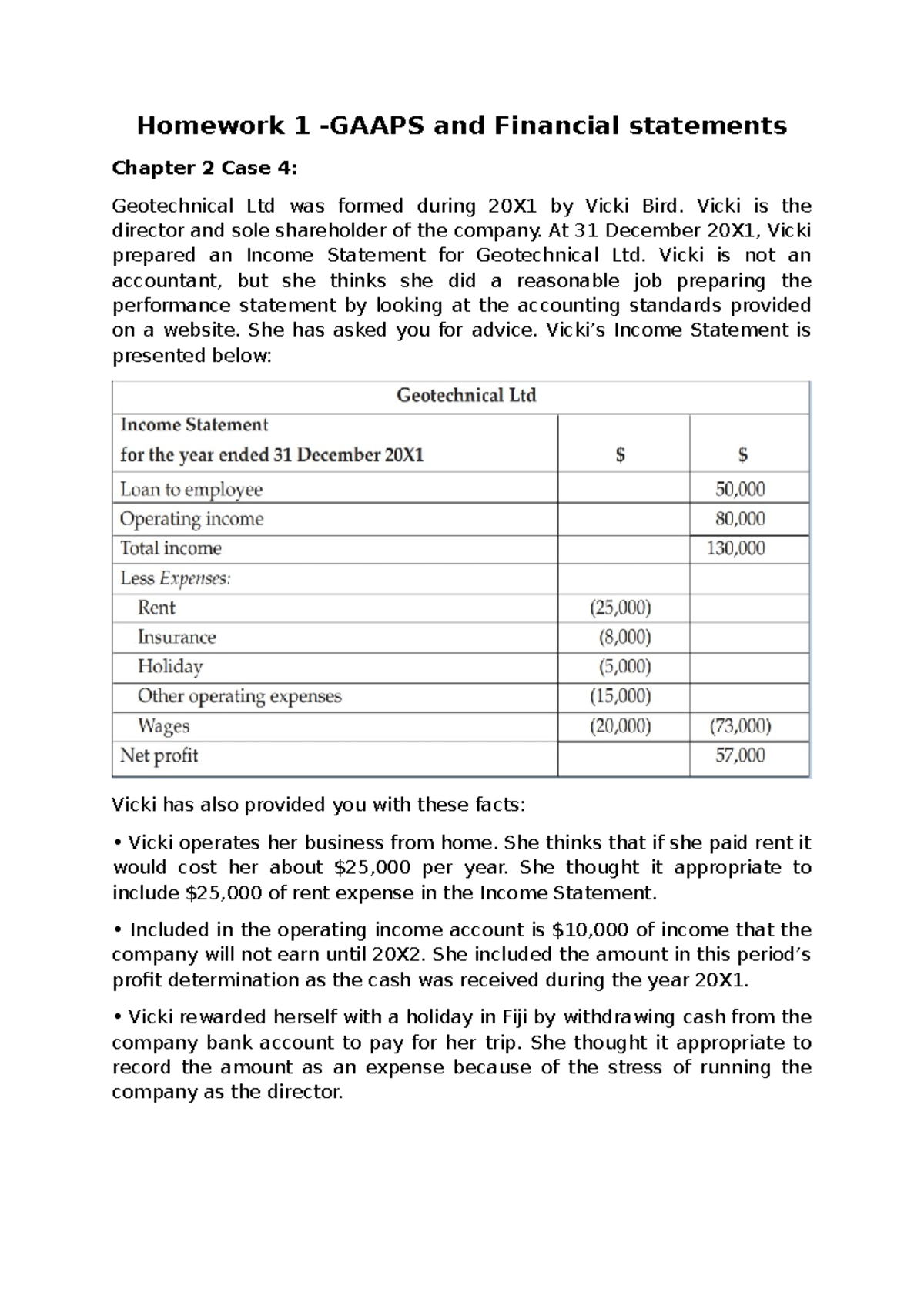 Homework 1 - GAAP Principles & Income Statement Analysis - Studocu