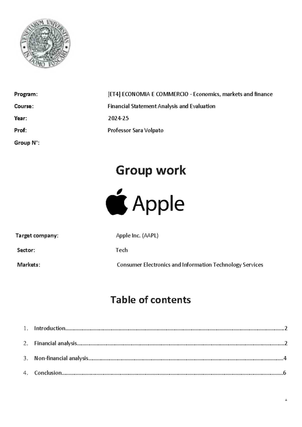 Group Work: Financial Statement Analysis of Apple Inc. (AAPL) - Studocu