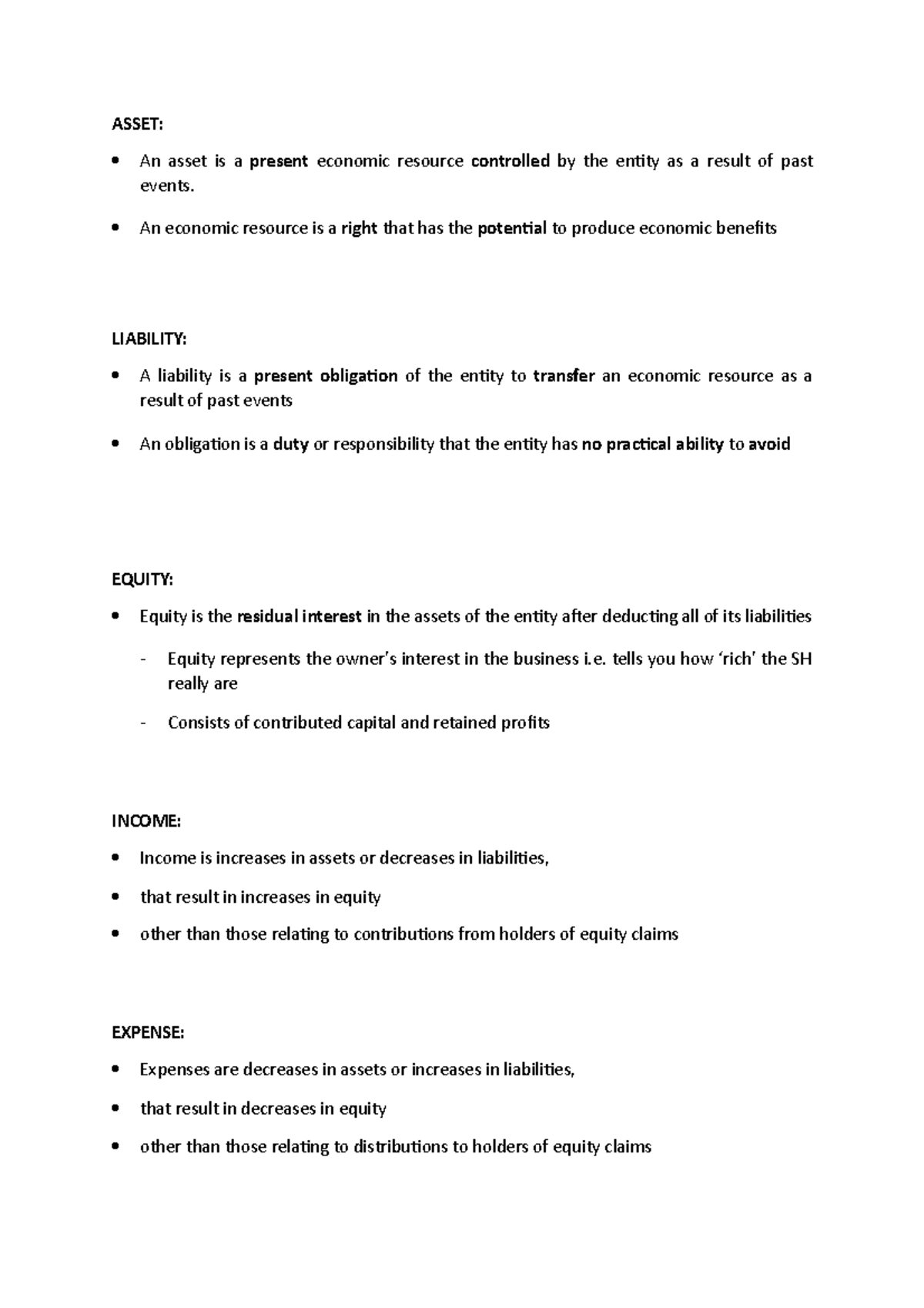 Asset - introduction to accounting notes worksheets - ASSET: An asset ...