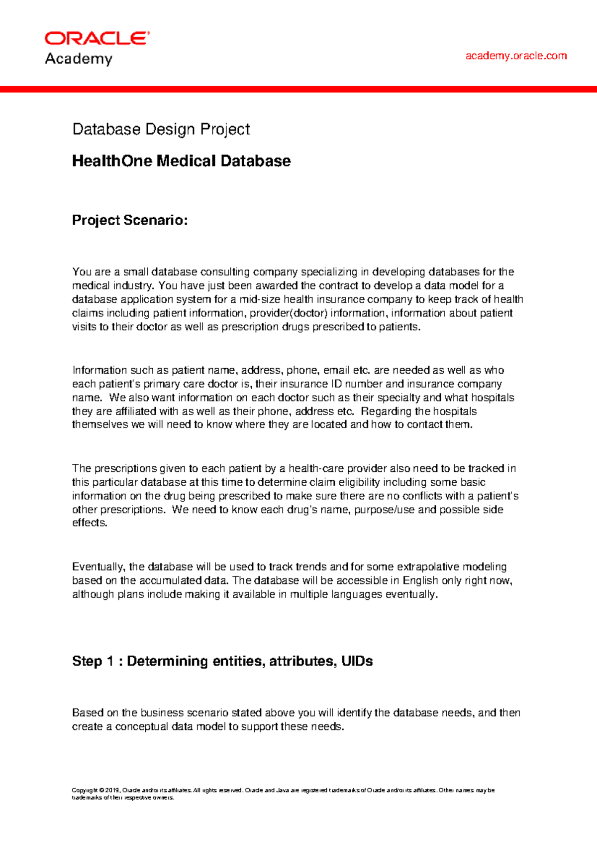 Health 1 Medical Database Design Project Report - Studocu