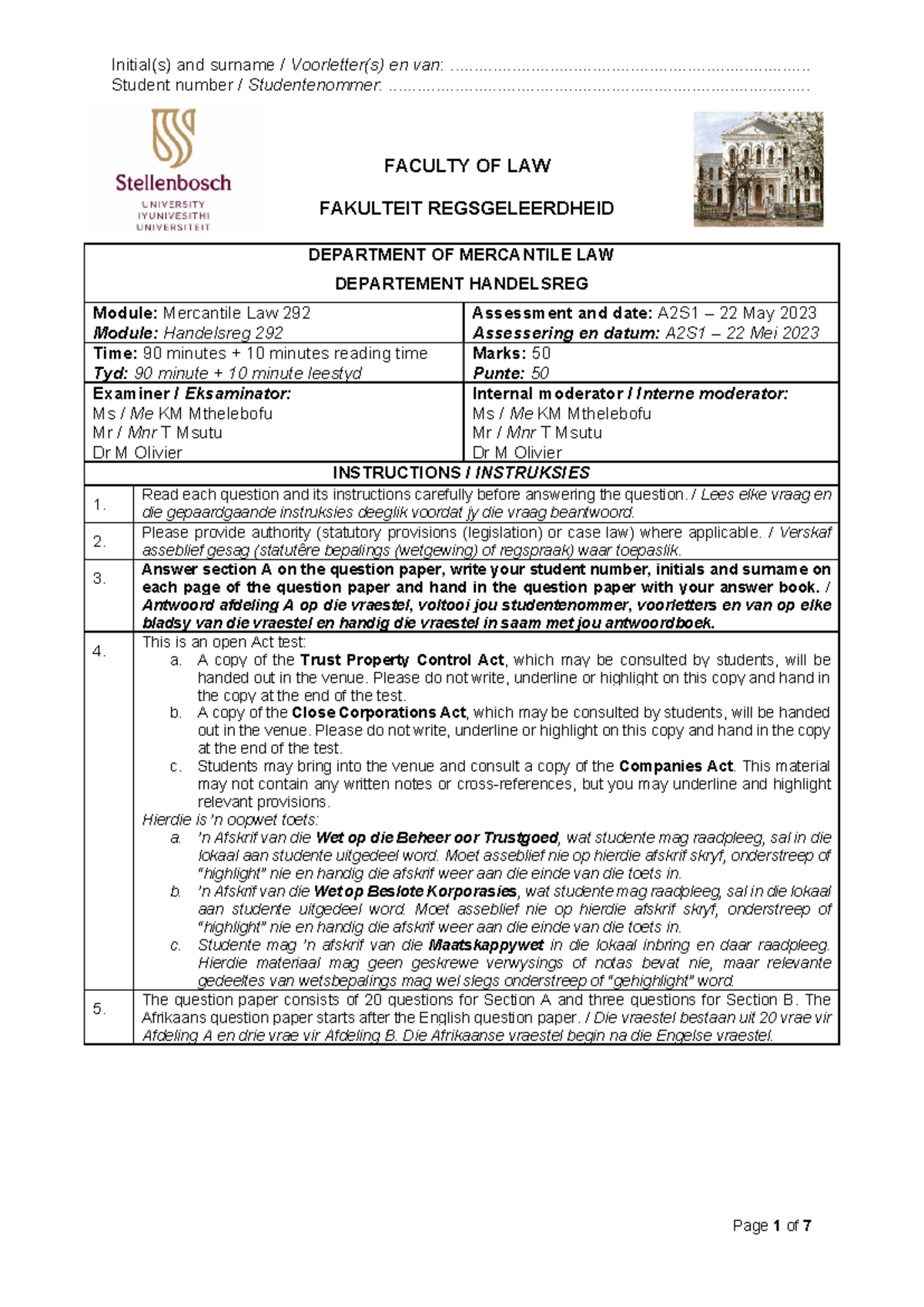 ML 292 - A2S1 - Section B Assessment (22 May 2023) - Studocu
