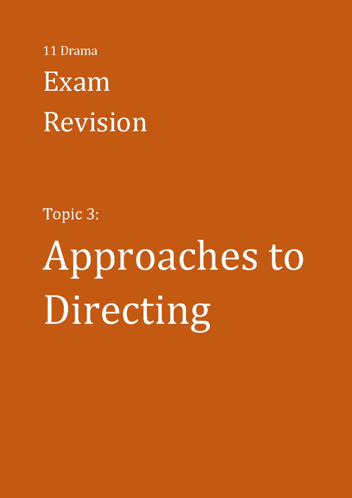 2019 P DR Exam Revision: Approaches to Directing Techniques - Studocu