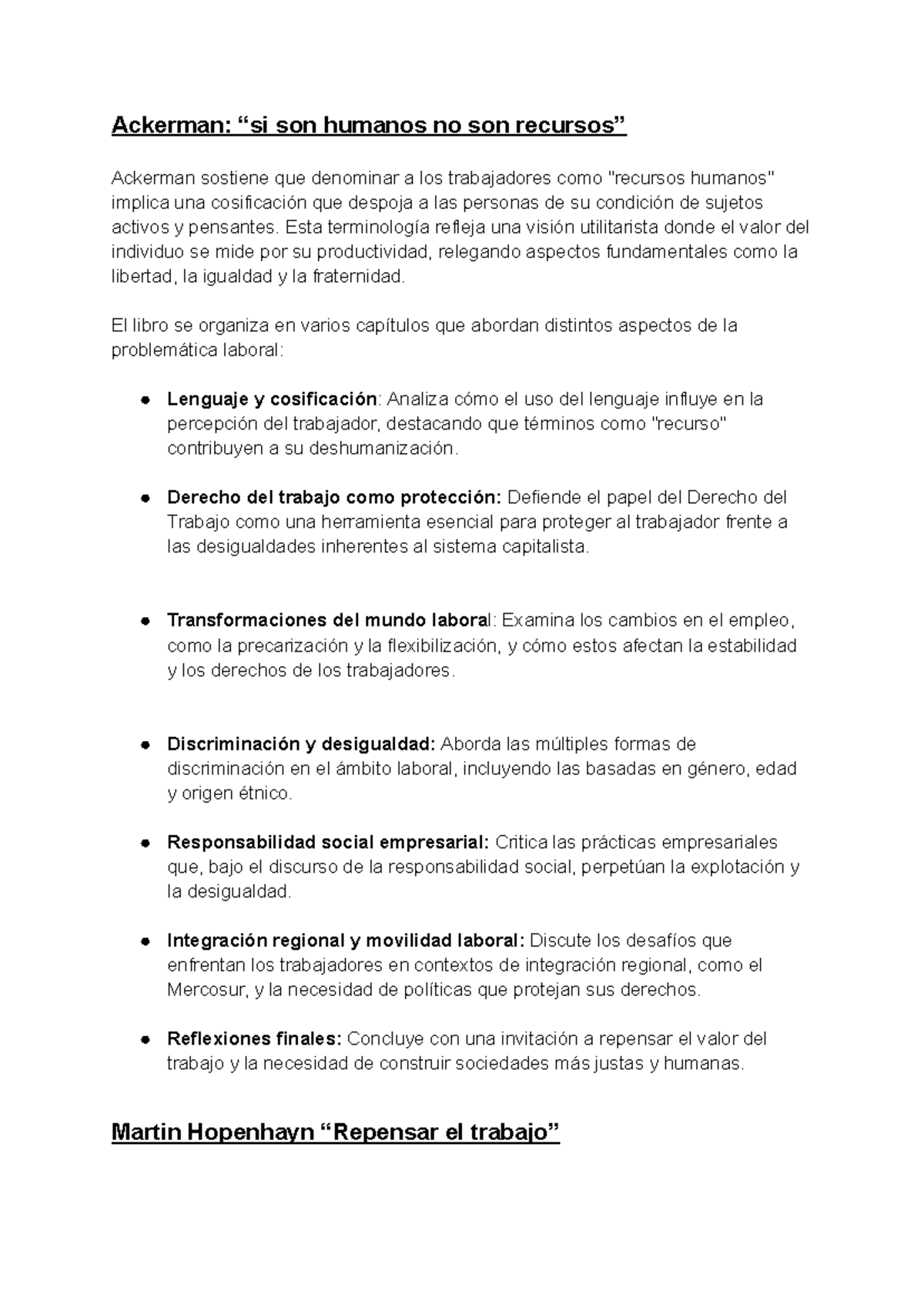 Resumen RL: Ideas Principales de Autores del Primer Parcial - Studocu