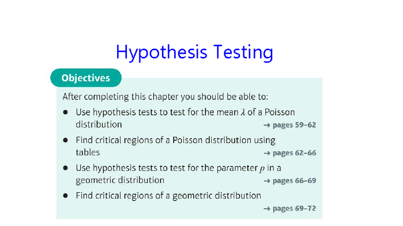 FS1 Hypothesis Testing Student Notes Pearson - MATH104 - Hypothesis ...