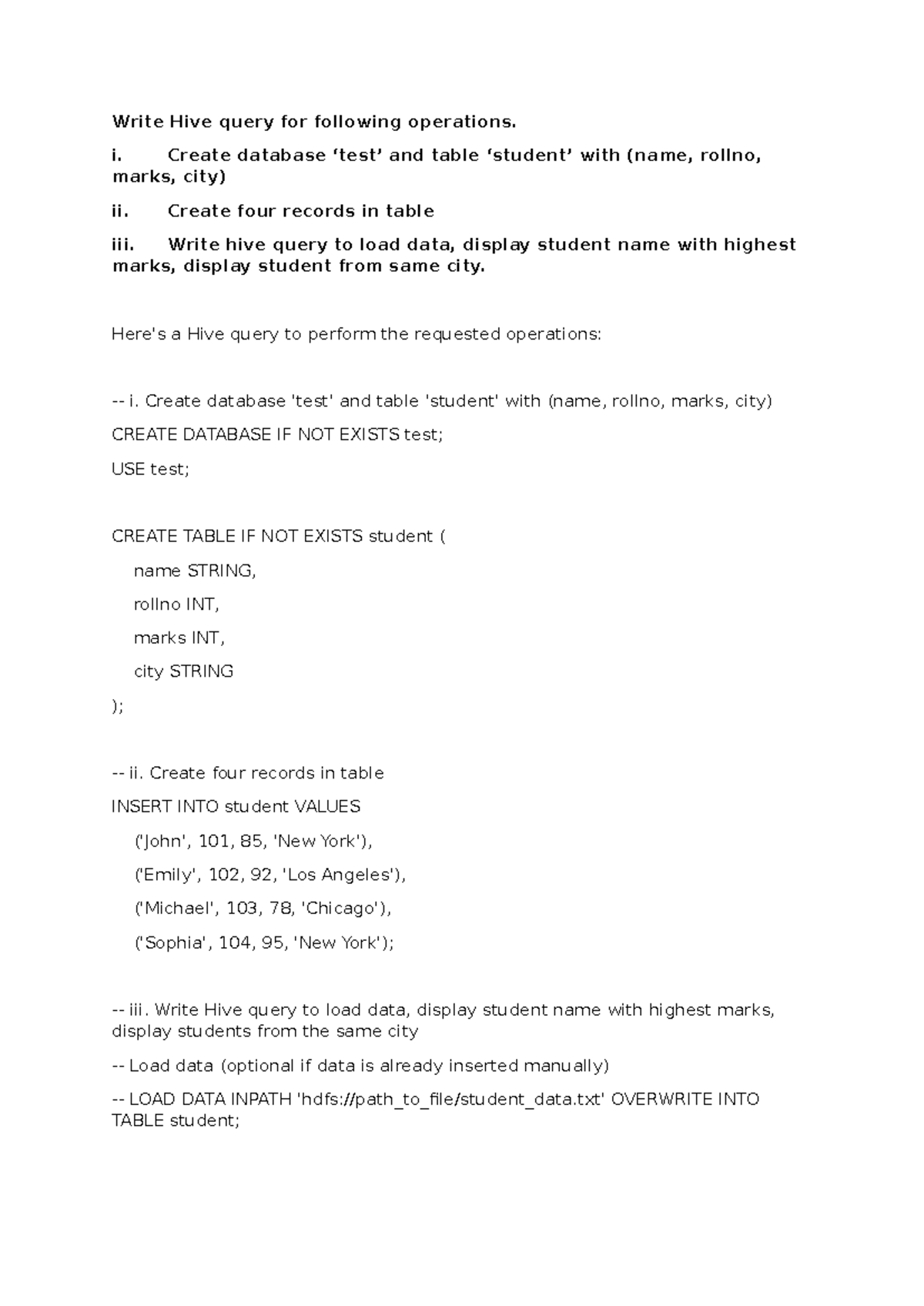 PIG AND HIVE Query Examples: Operations, Data Loading, and Filtering ...