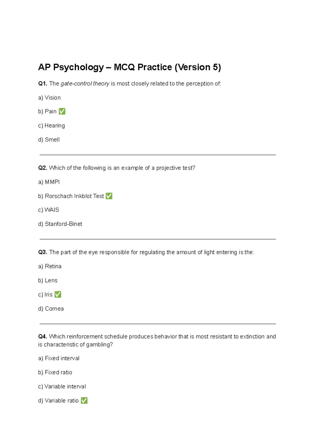 AP PHYC Unit 1 Exam MCQ Practice Questions (Version 5) - Studocu