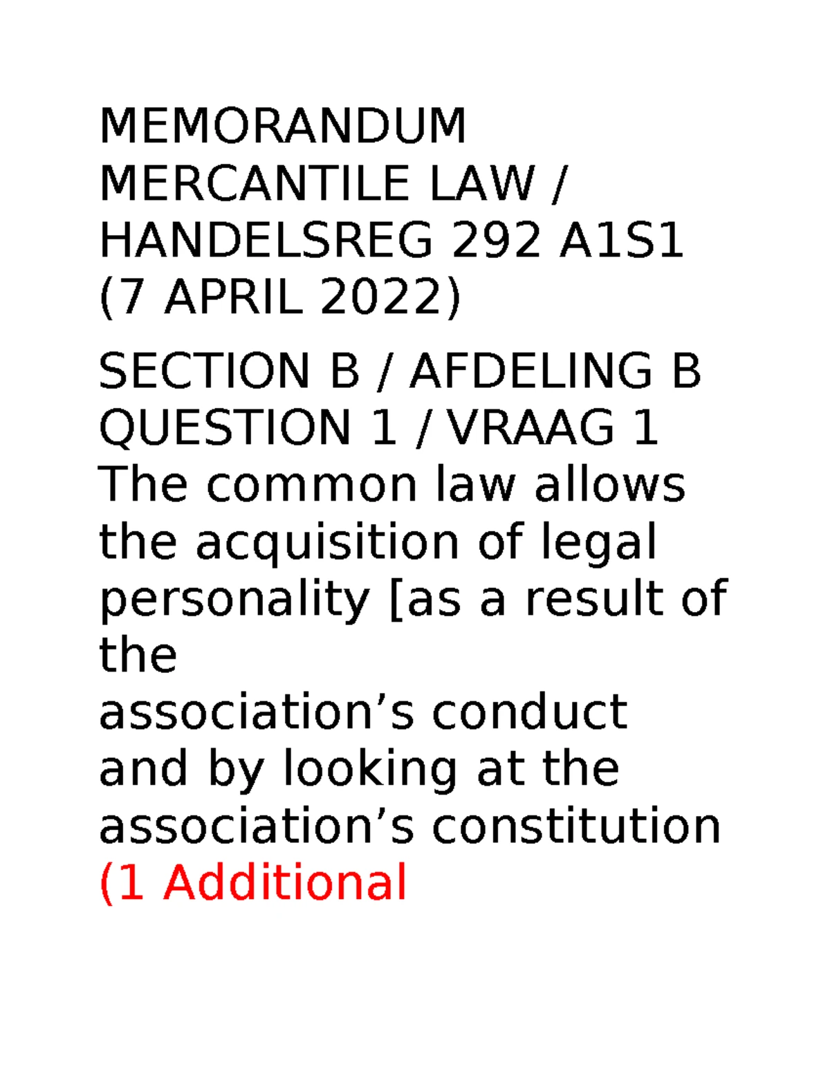 Mercantile Law Notes A1S: Types of Companies Summary and Overview - Studocu