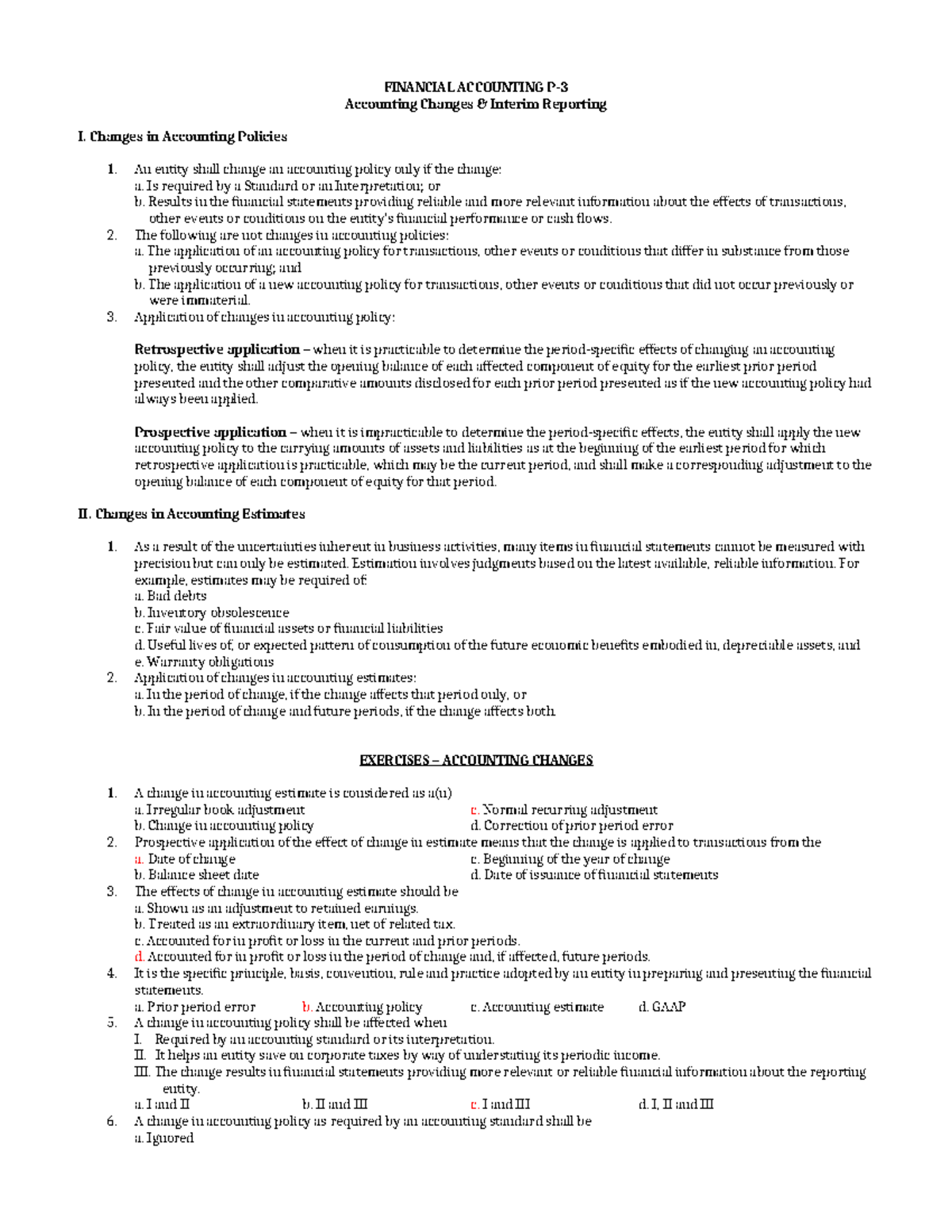 FIN 101: Accounting Changes and Interim Reporting Overview - Studocu