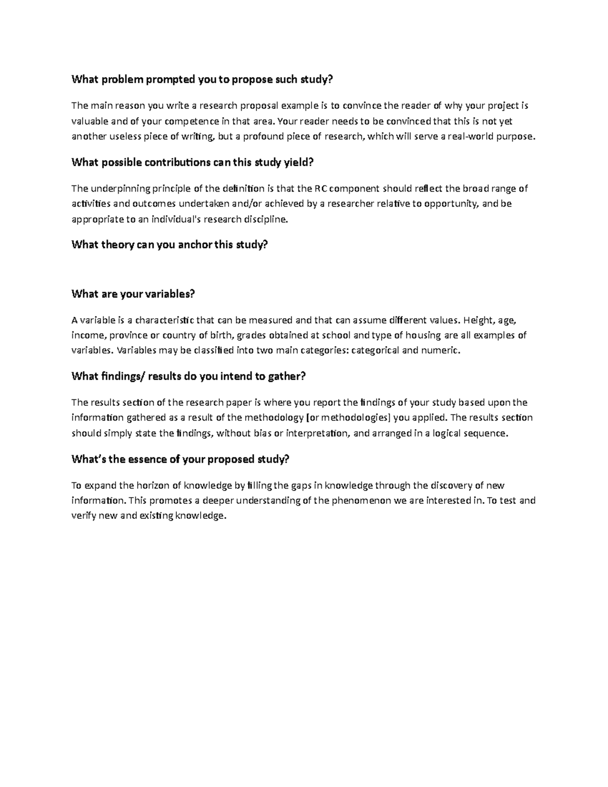 Questions - research most likely question - What problem prompted you ...