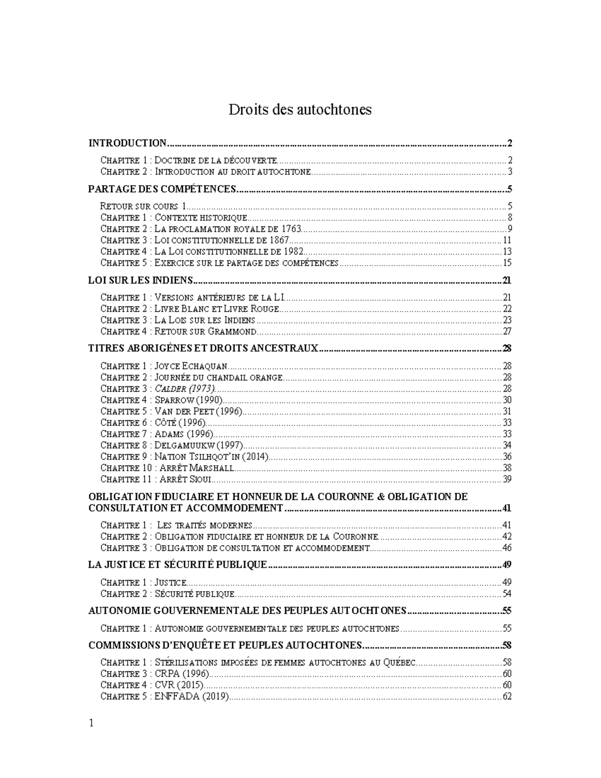 Droits des autochtones : Étude approfondie des enjeux juridiques et ...