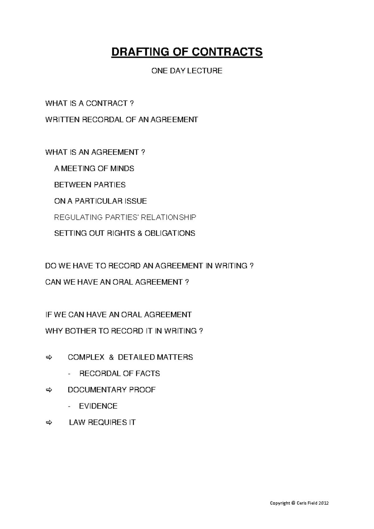 Drafting of Contracts - Half Day Seminar - Detailed Overview and ...