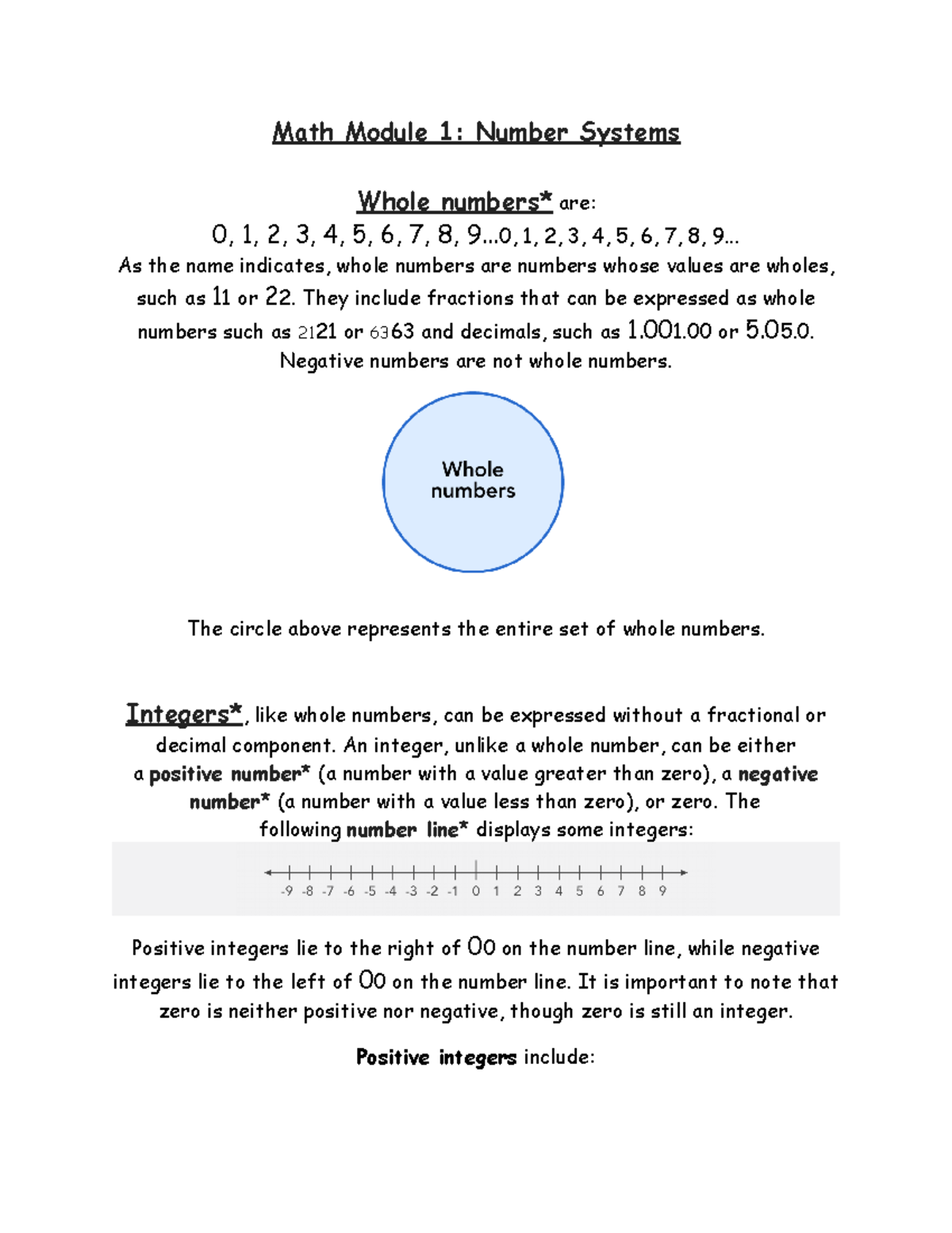Math-D125 Unit 1 - Comprehensive Notes on Number Systems - Studocu